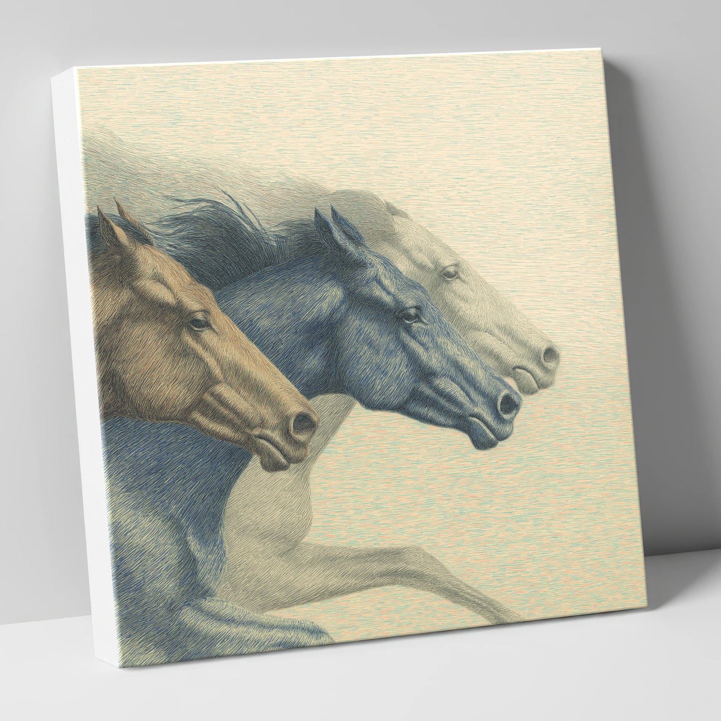 Stride For Stride racing horse canvas wall art