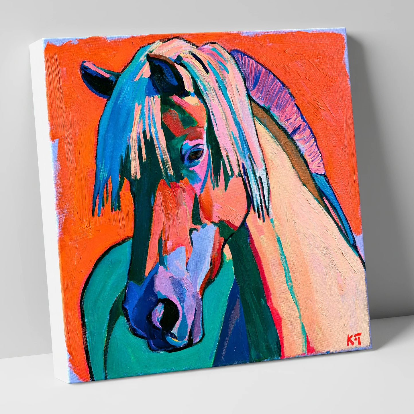Vibrant Fjord Horse Portrait horse breed canvas wall art