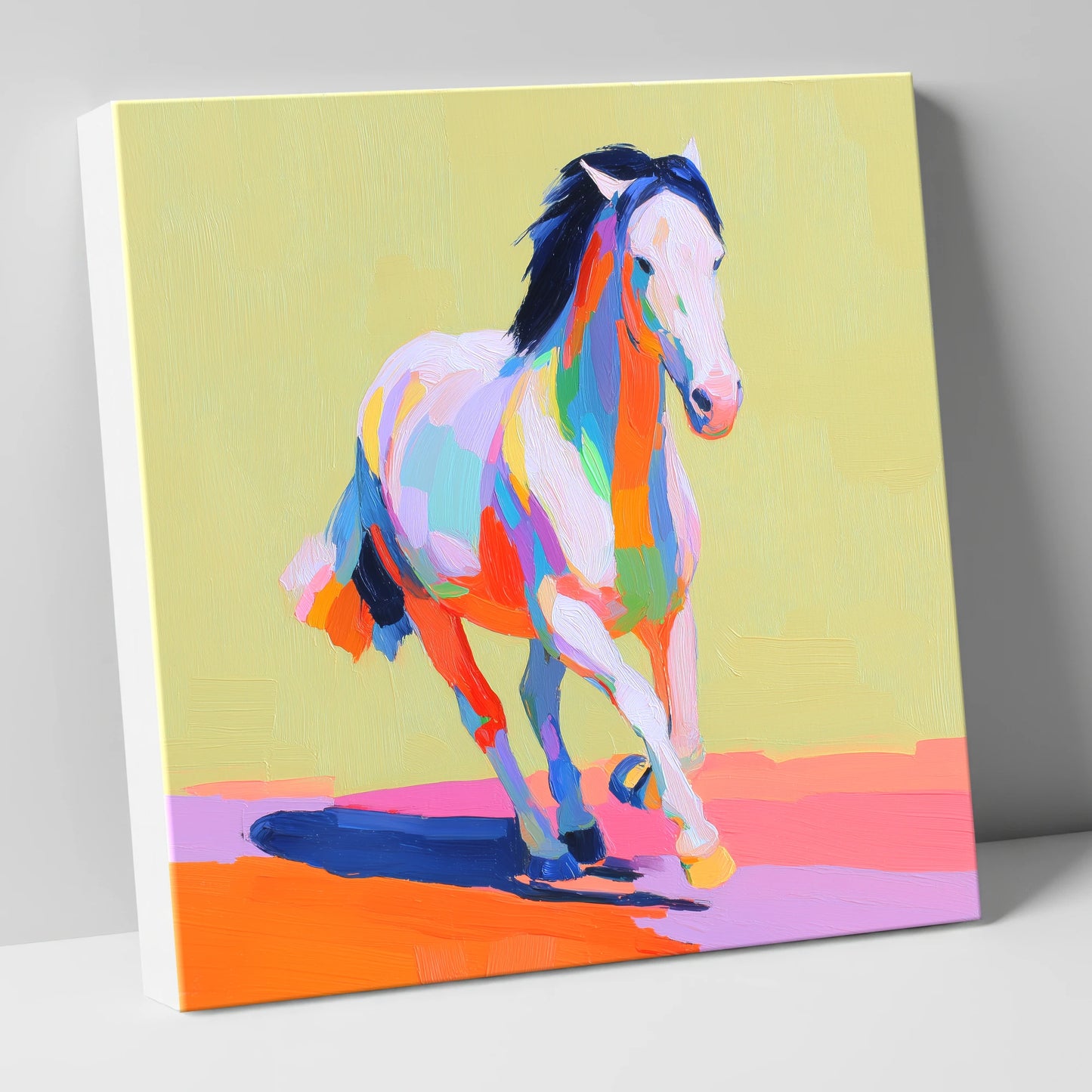 Technicolour Canter horse breed canvas wall art