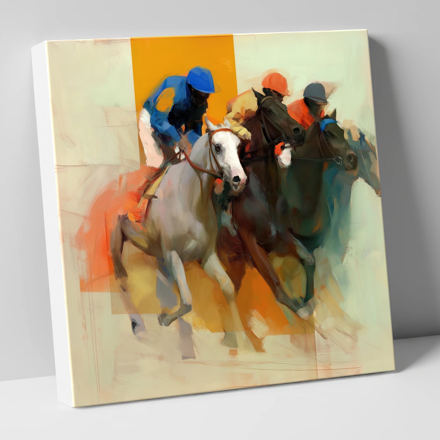 Surge to the Line racing horse canvas wall art