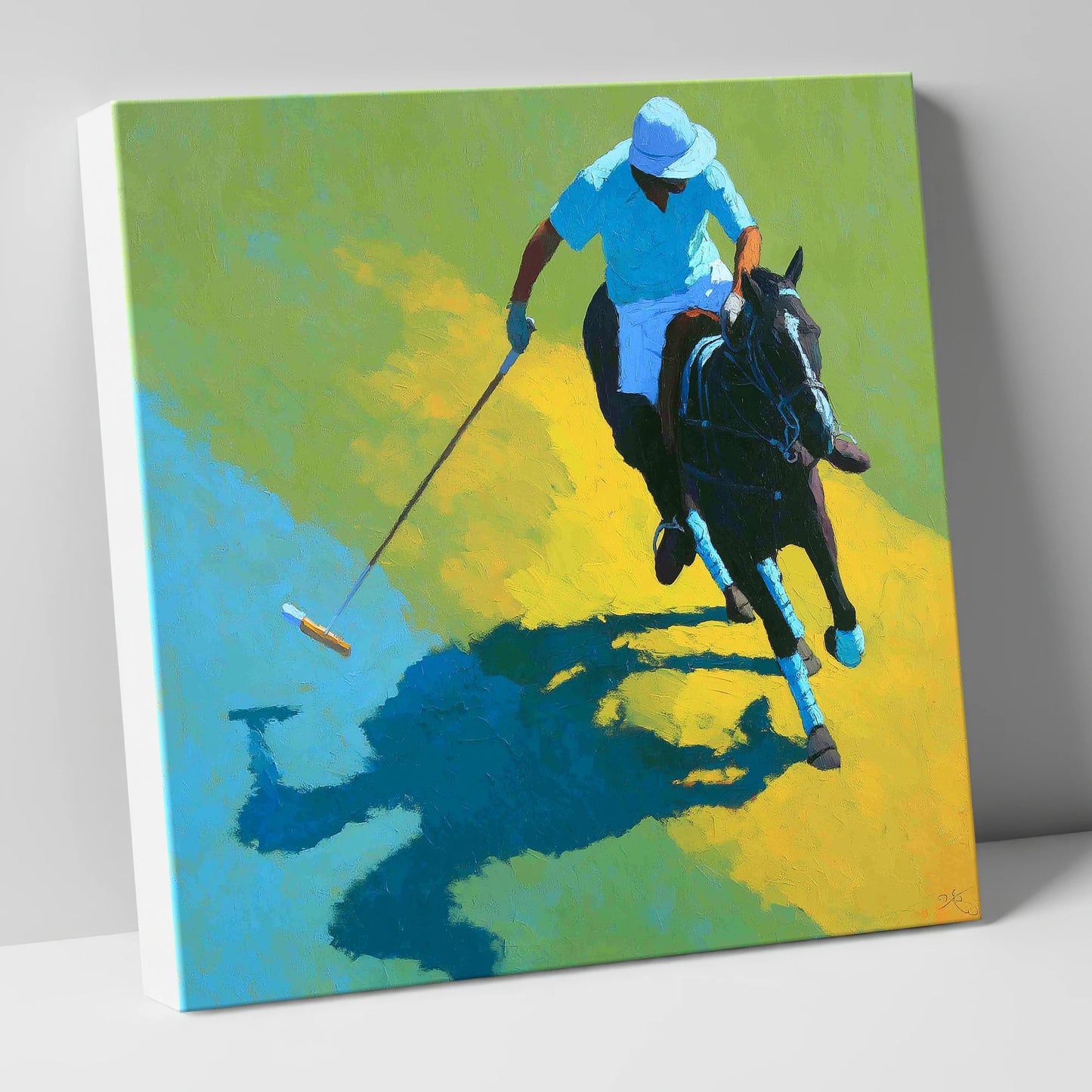 Shadows of the Chukka polo horse canvas wall art