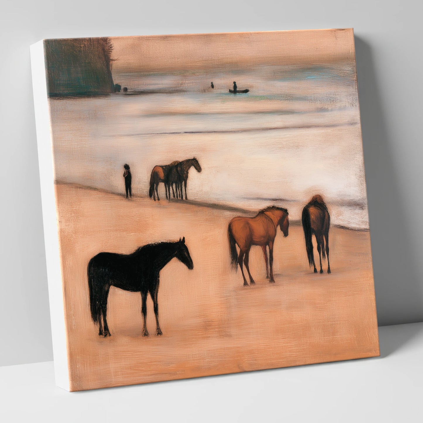 Serenity on the Sands horse landscape canvas wall art