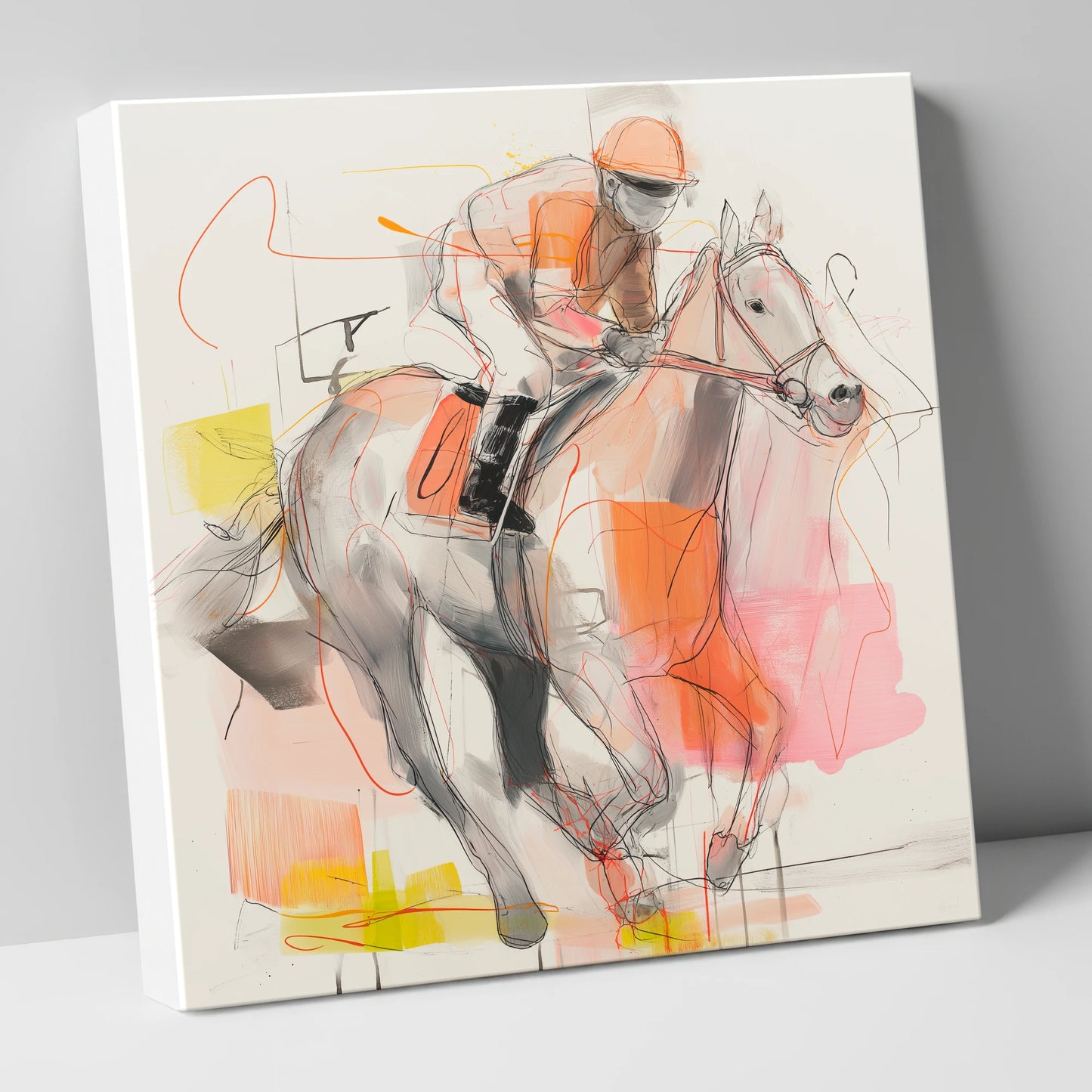 Sprint to the Wire racing horse canvas wall art