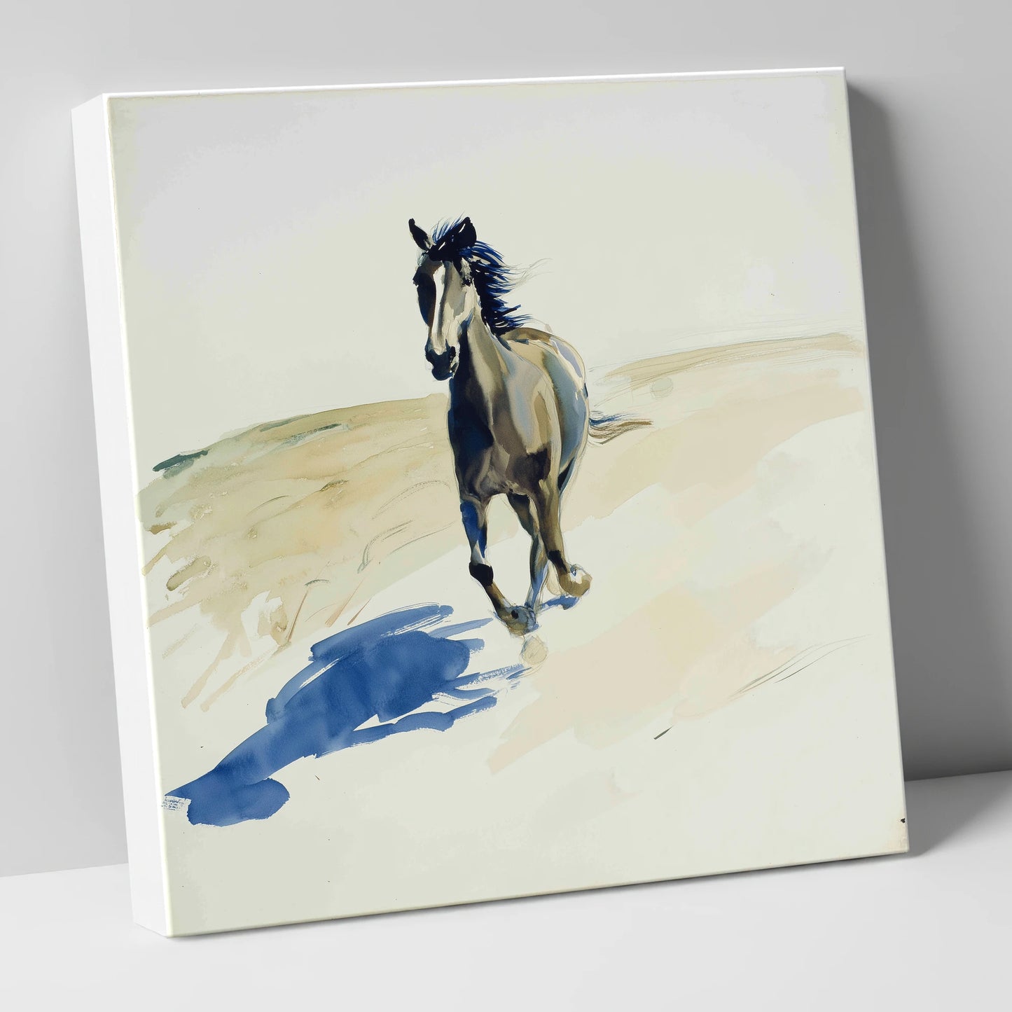 Indigo Shadow Canter wild horses canvas wall art