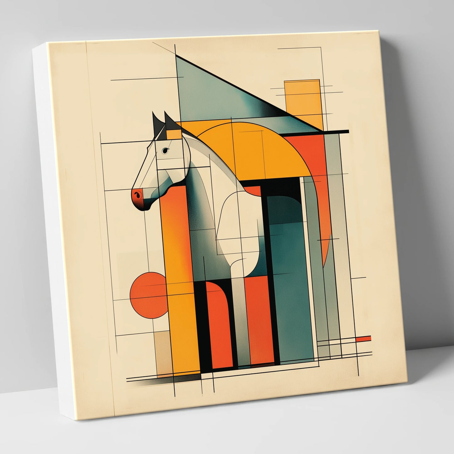 Structural Harmony horse stable canvas wall art