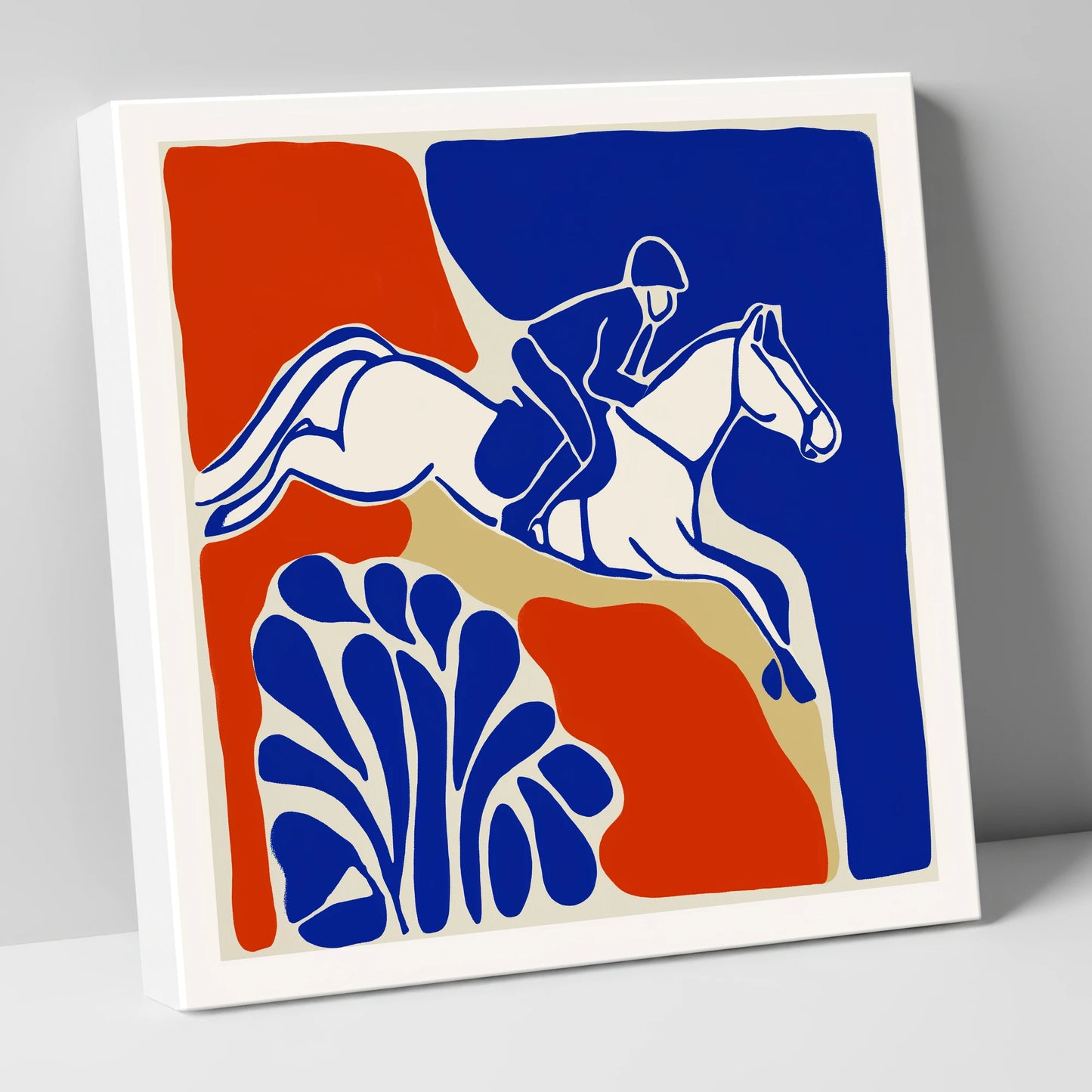 Cobalt Leap show jumping horse canvas wall art
