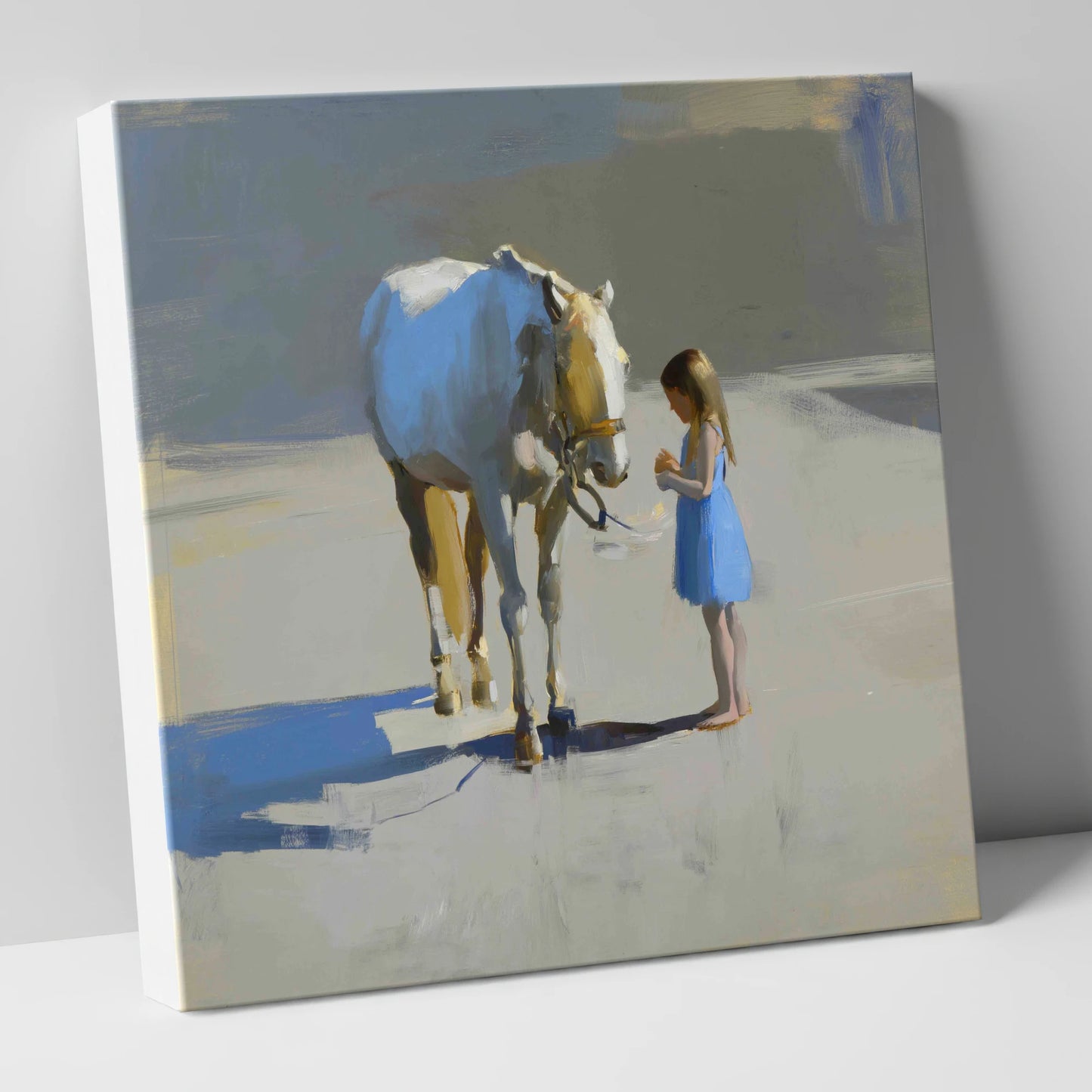 Sunlit Trust horse & rider canvas wall art