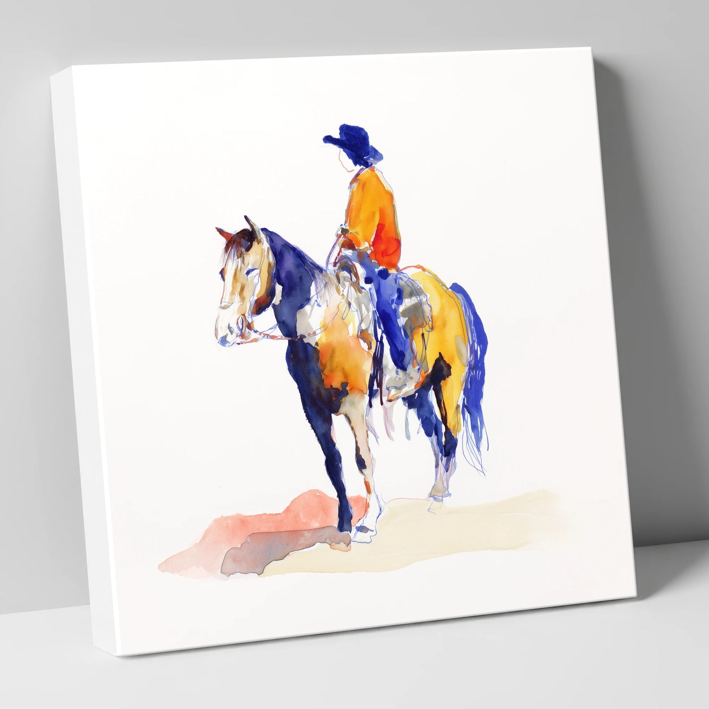 Vivid Western Rider western horse canvas wall art