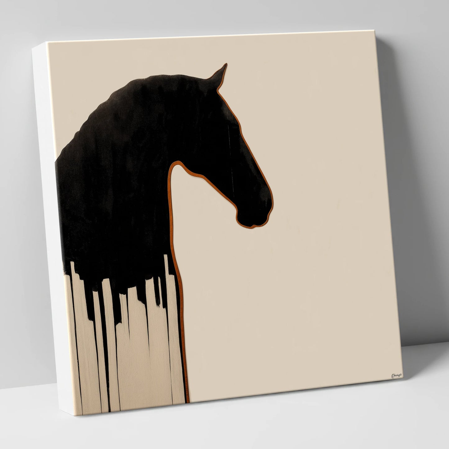Midnight Equine Silhouette horse breed canvas wall art
