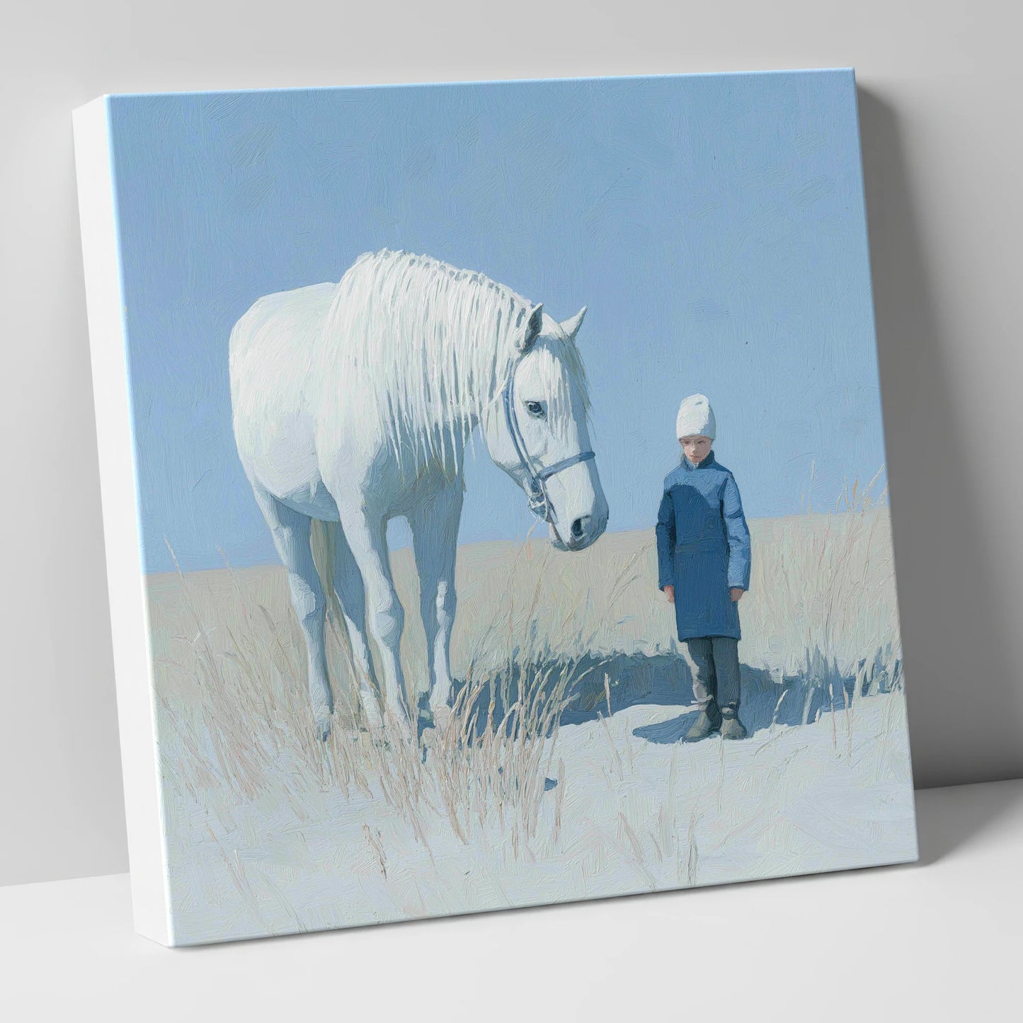 A Silent Understanding horse & rider canvas wall art