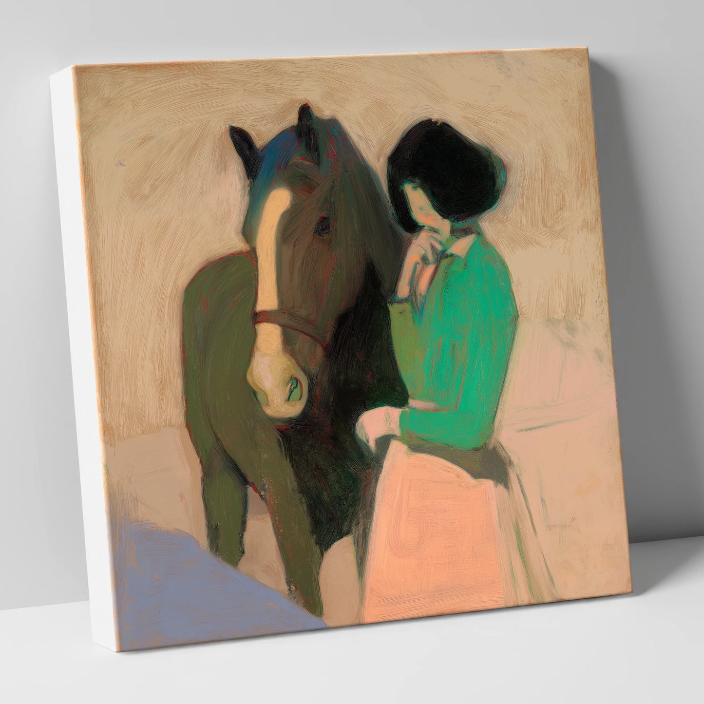 A Shared Silence horse & rider canvas wall art