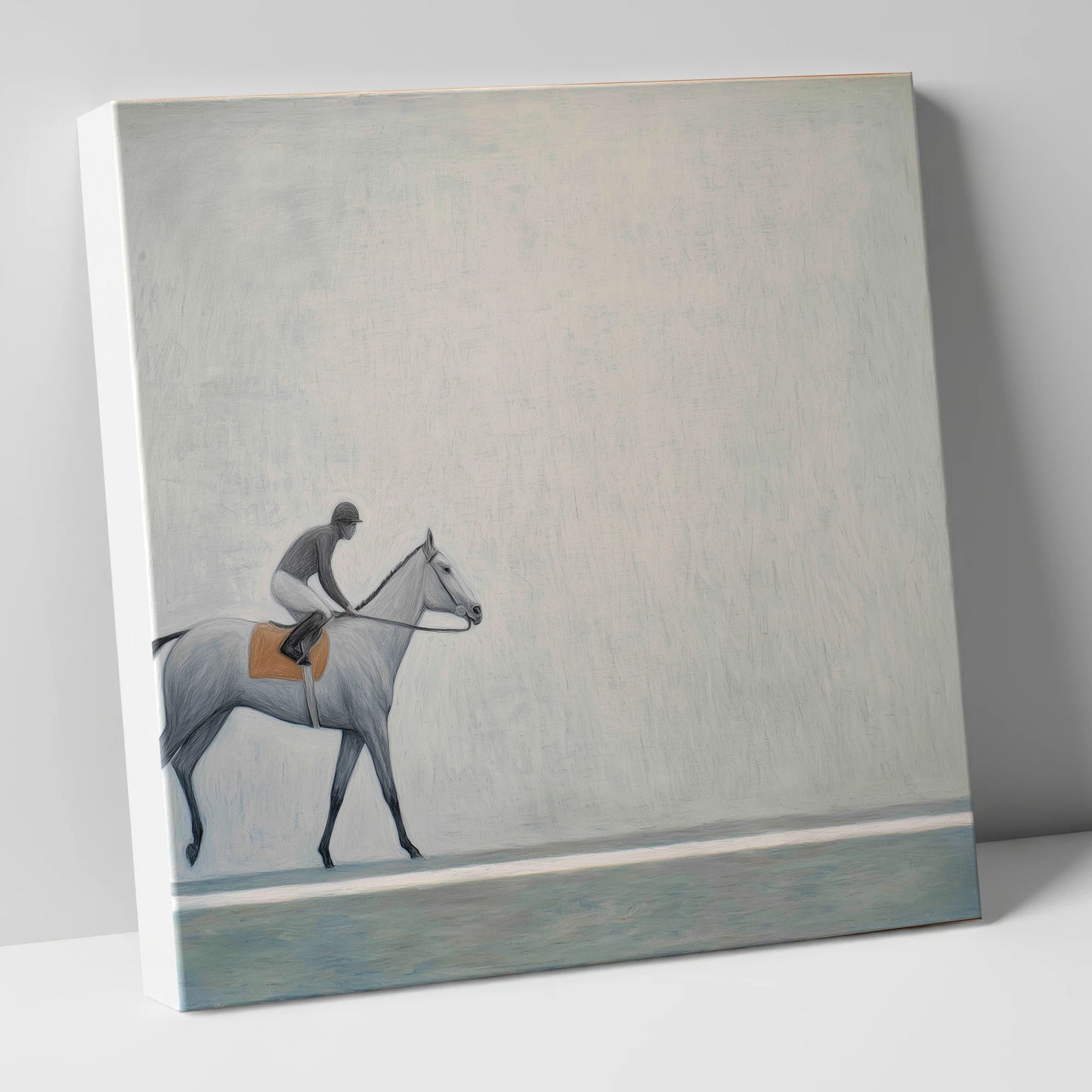 Silent Stride racing horse canvas wall art