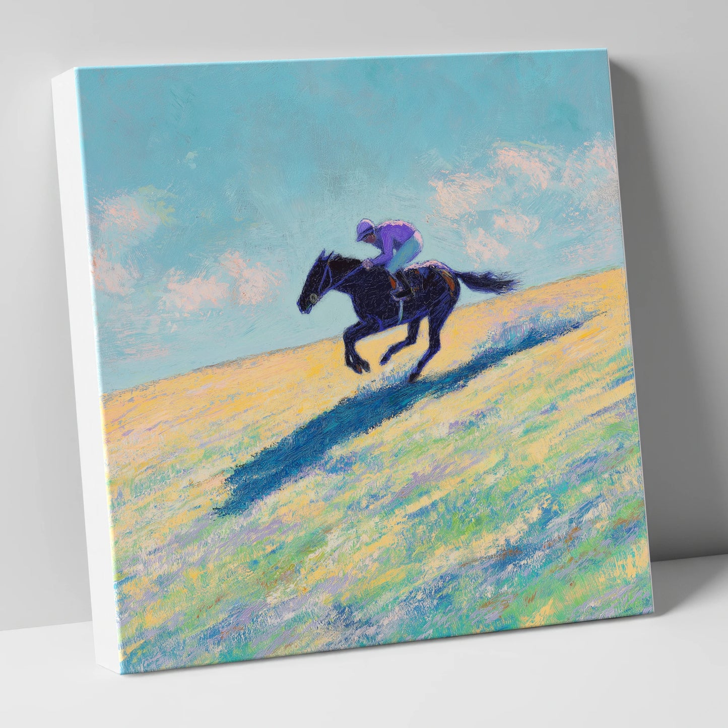 Gallop Across Gold racing horse canvas wall art