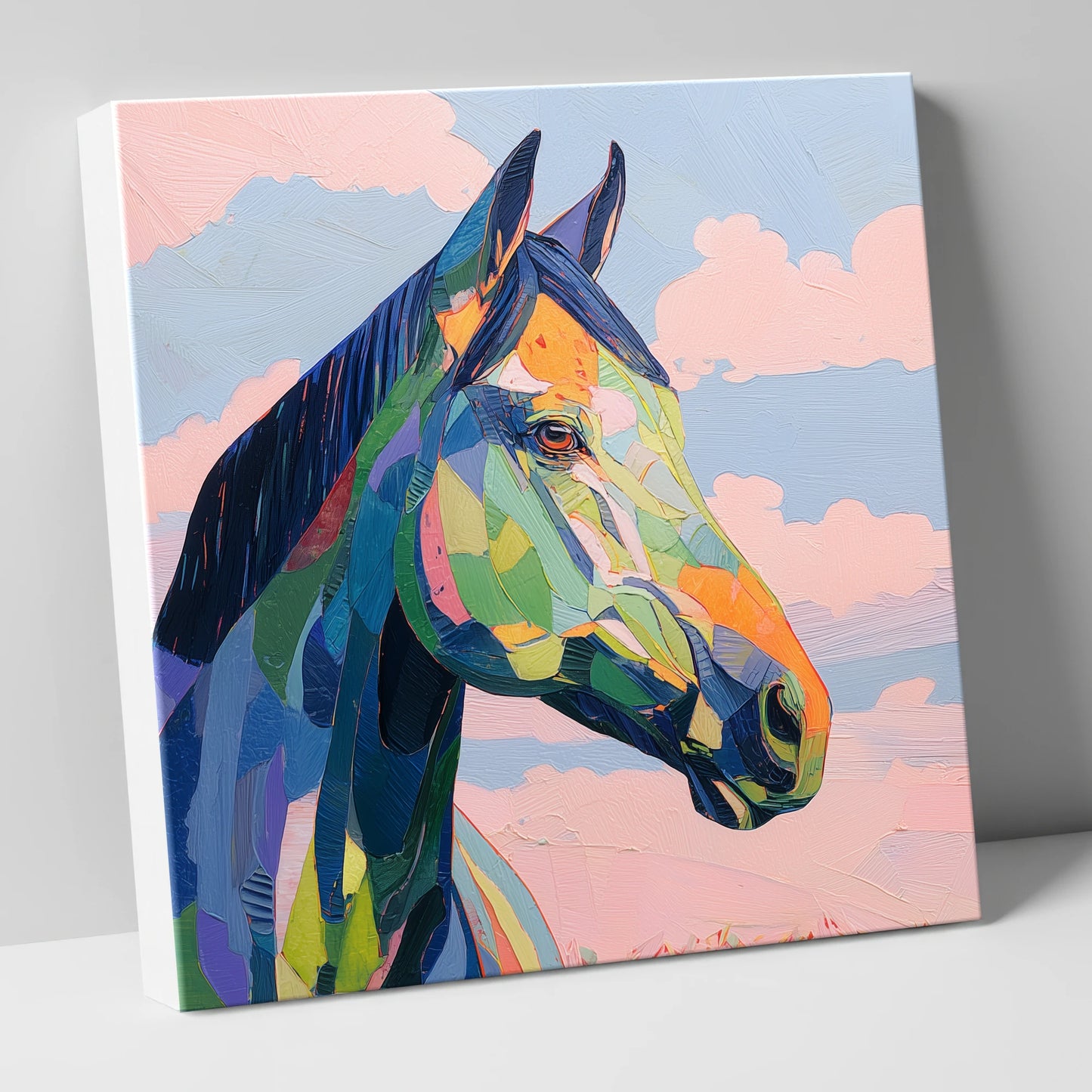 Prismatic Equine Spirit horse portrait canvas wall art