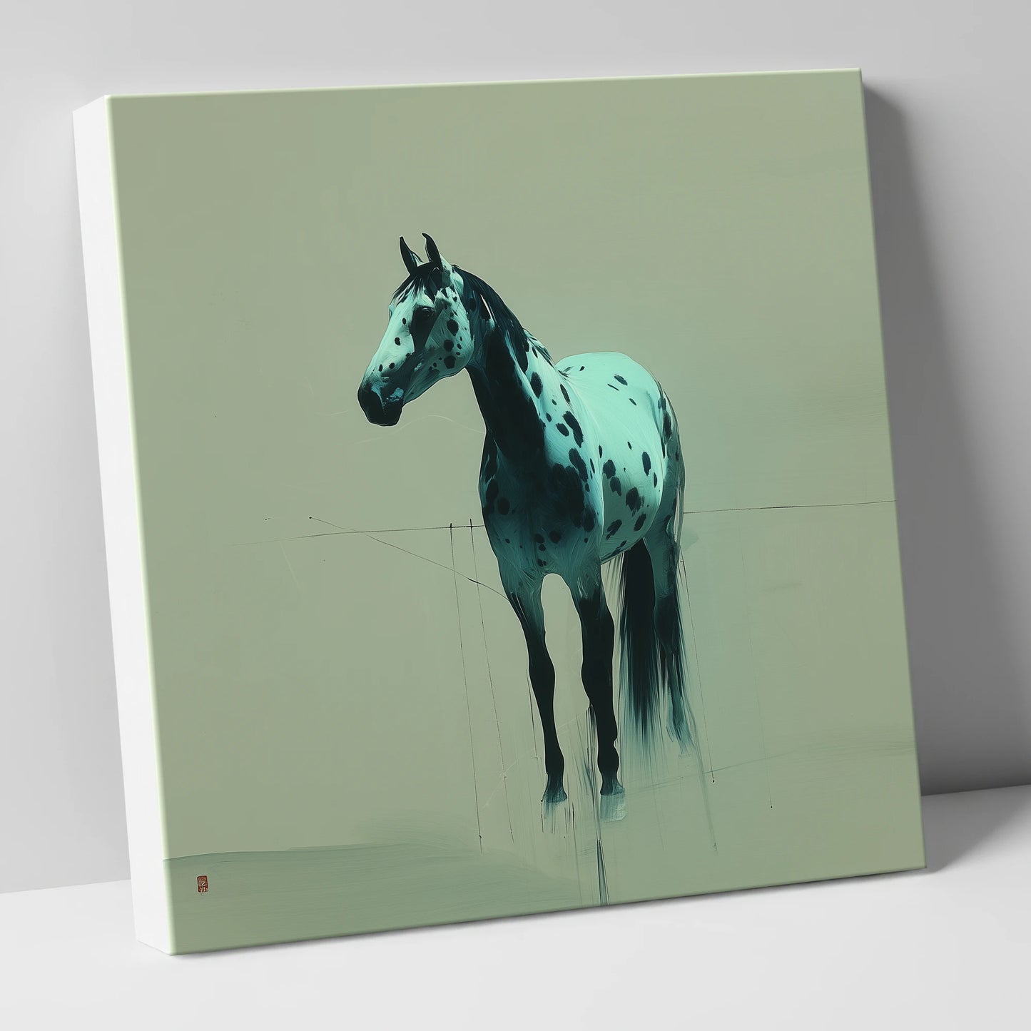 The Teal Appaloosa horse breed canvas wall art