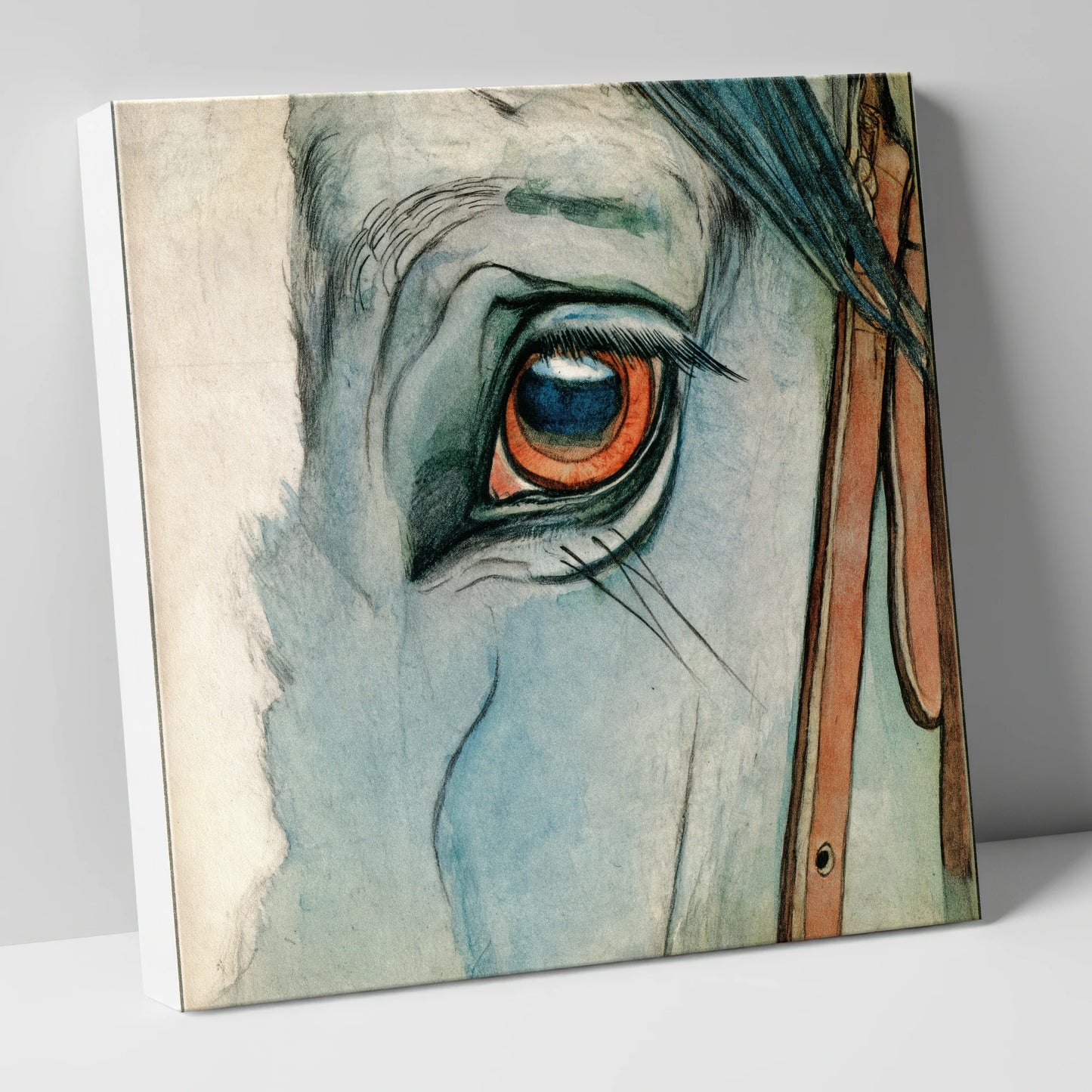 The Amber Gaze horse portrait canvas wall art