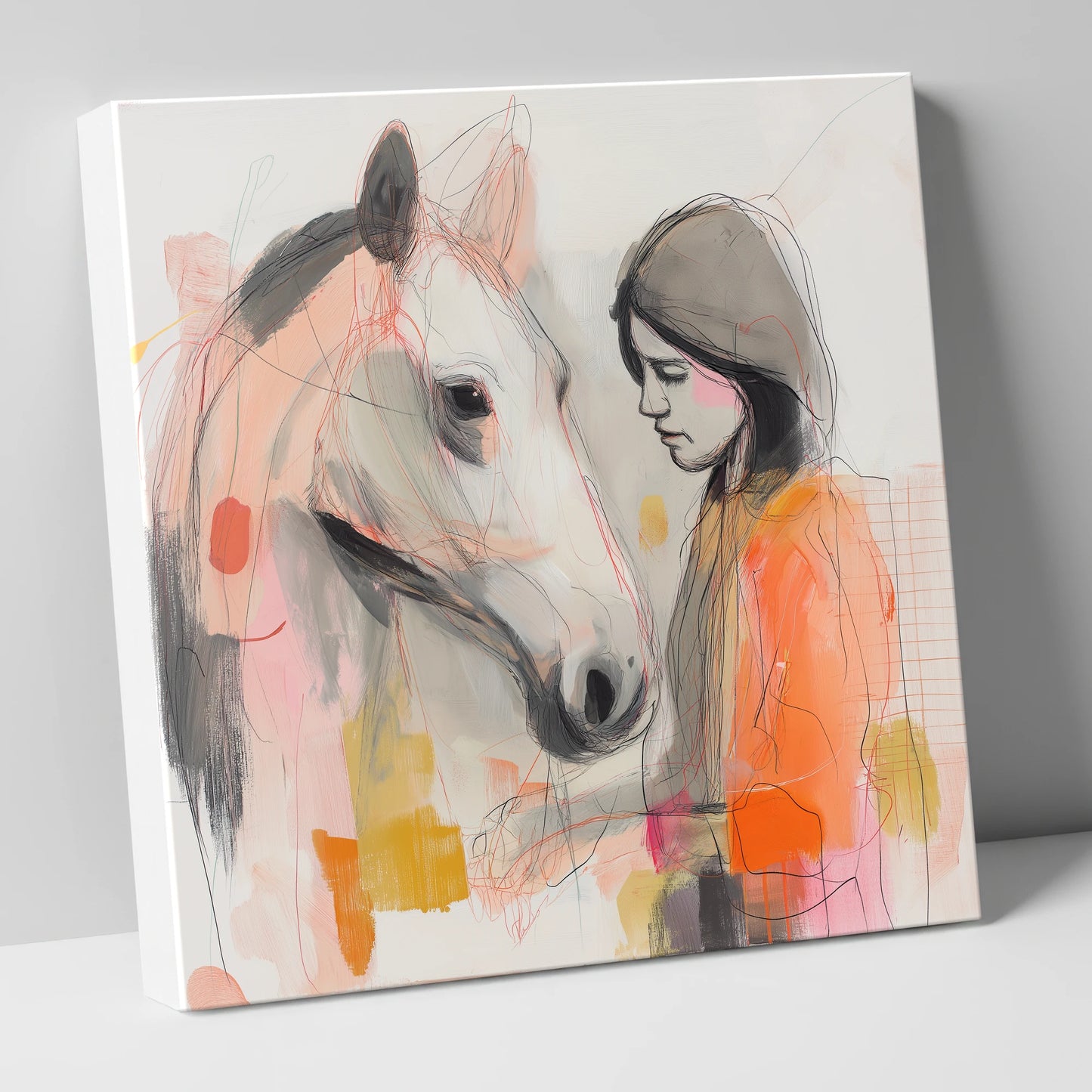 Unspoken Bond horse & rider canvas wall art