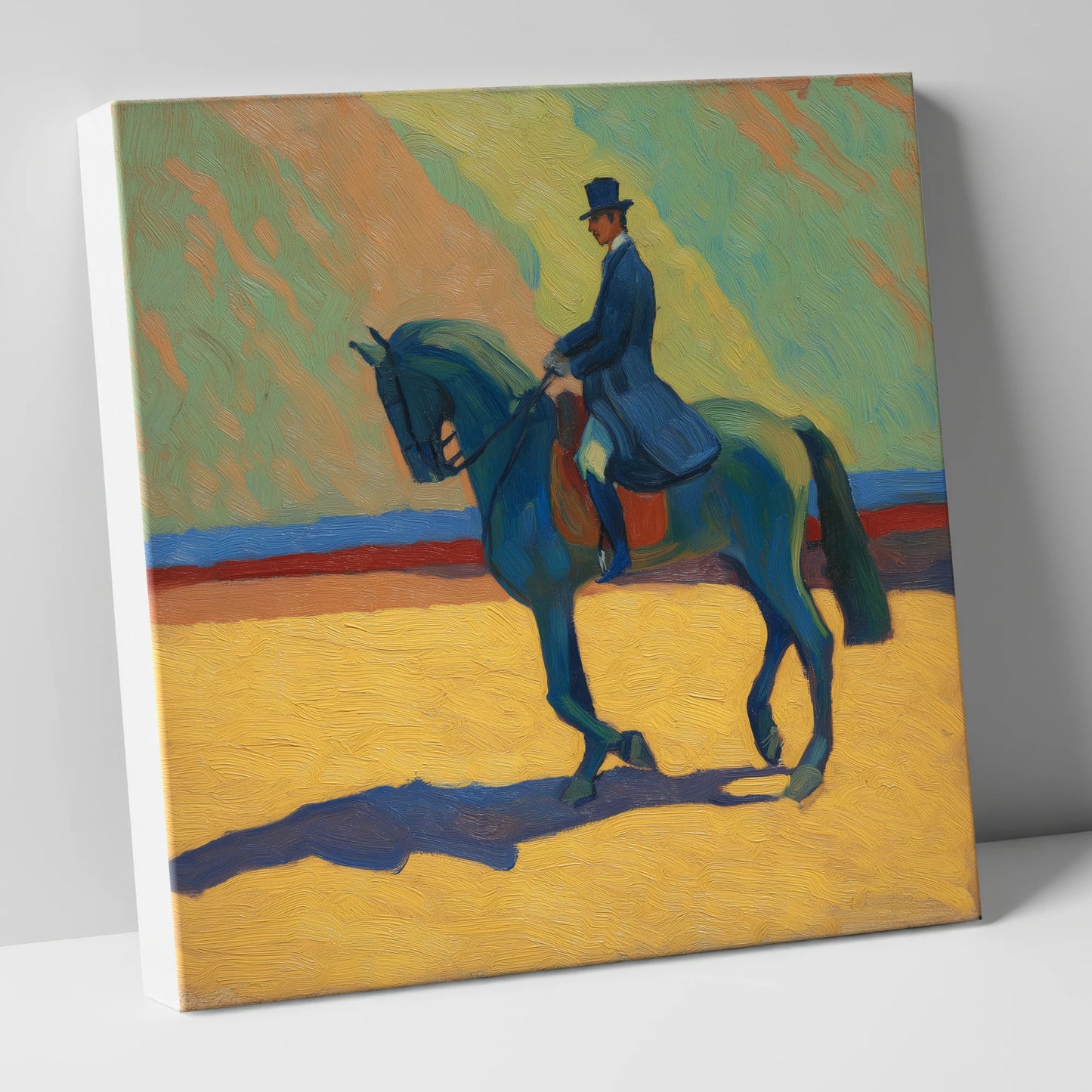 Vivid Dressage Silhouette dressage horse canvas wall art
