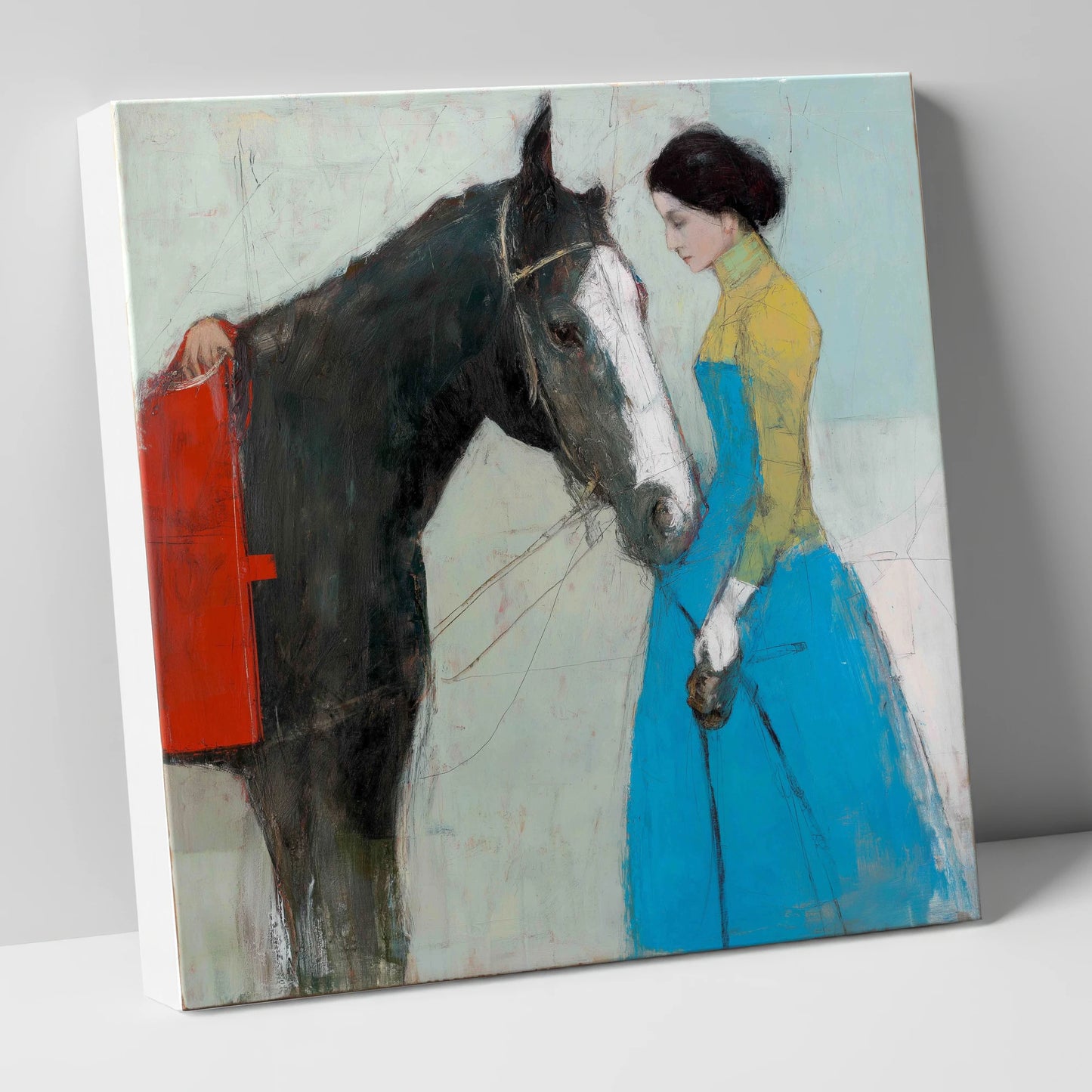 Quiet Connection horse & rider canvas wall art