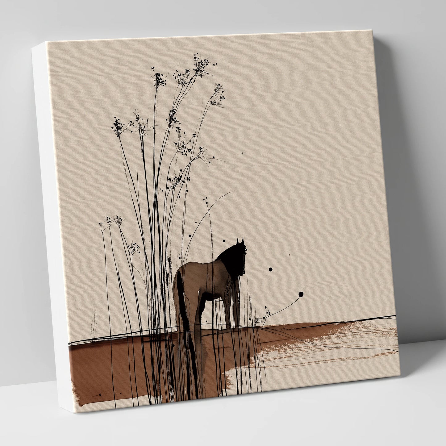 Whispers in the Reeds horse landscape canvas wall art