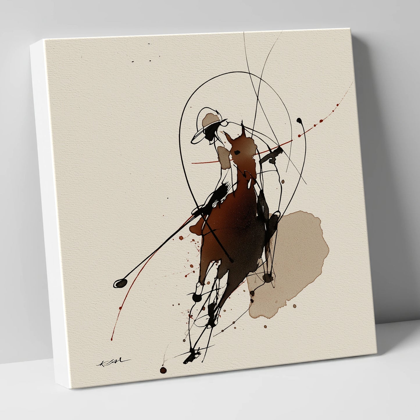 The Decisive Strike polo horse canvas wall art