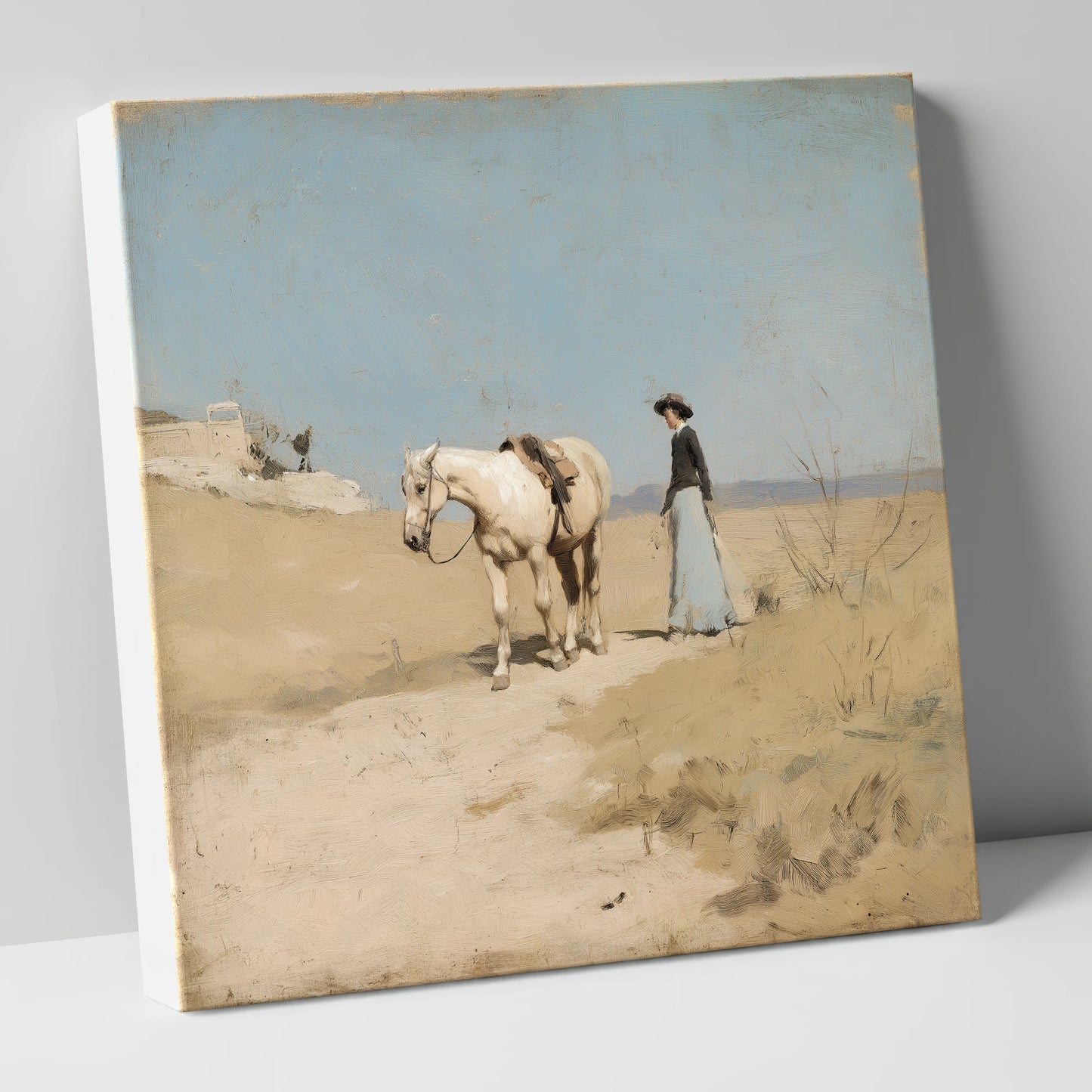 The Long Ride Home horse & rider canvas wall art