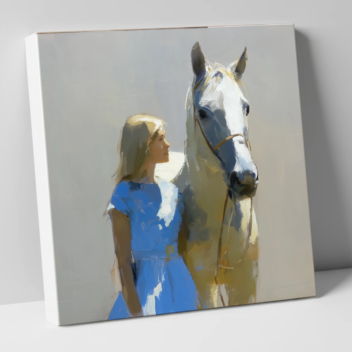 A Sunlit Bond horse & rider canvas wall art