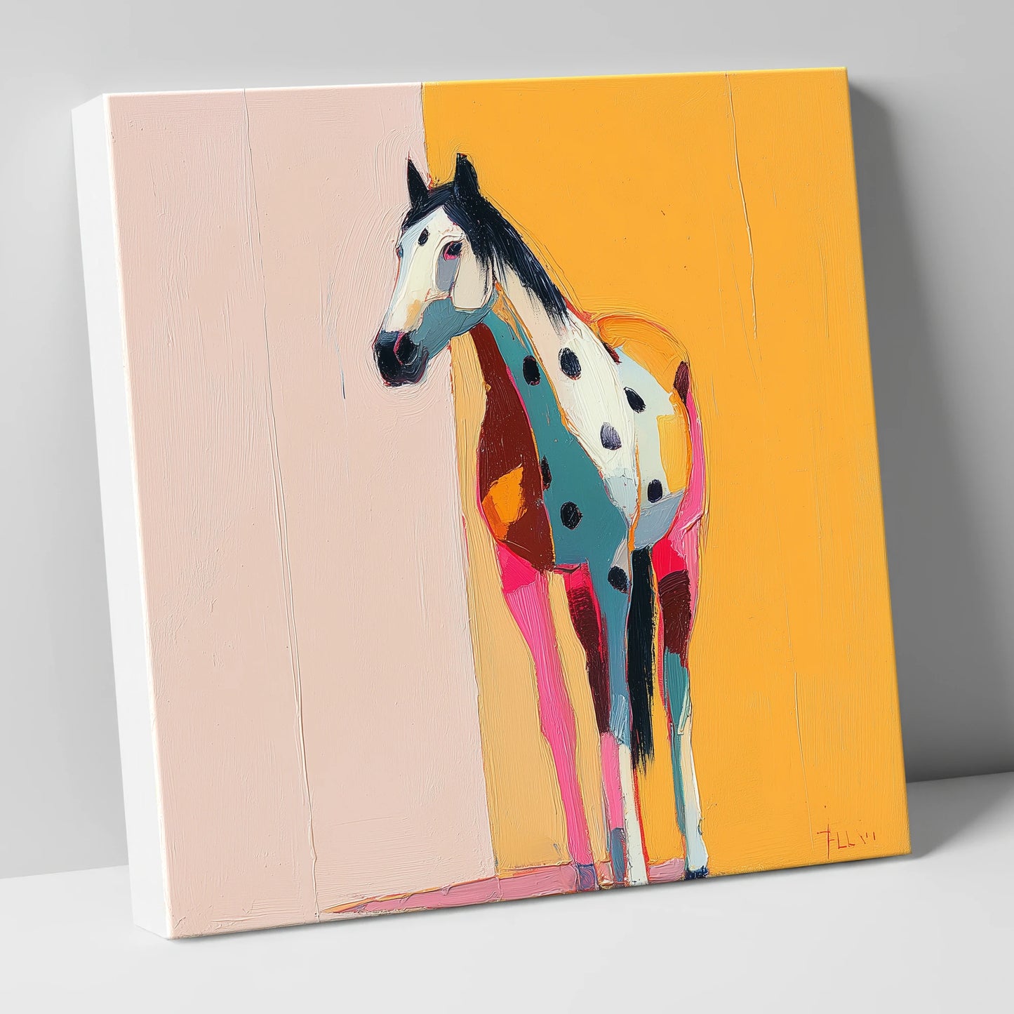 Technicolour Appaloosa horse breed canvas wall art