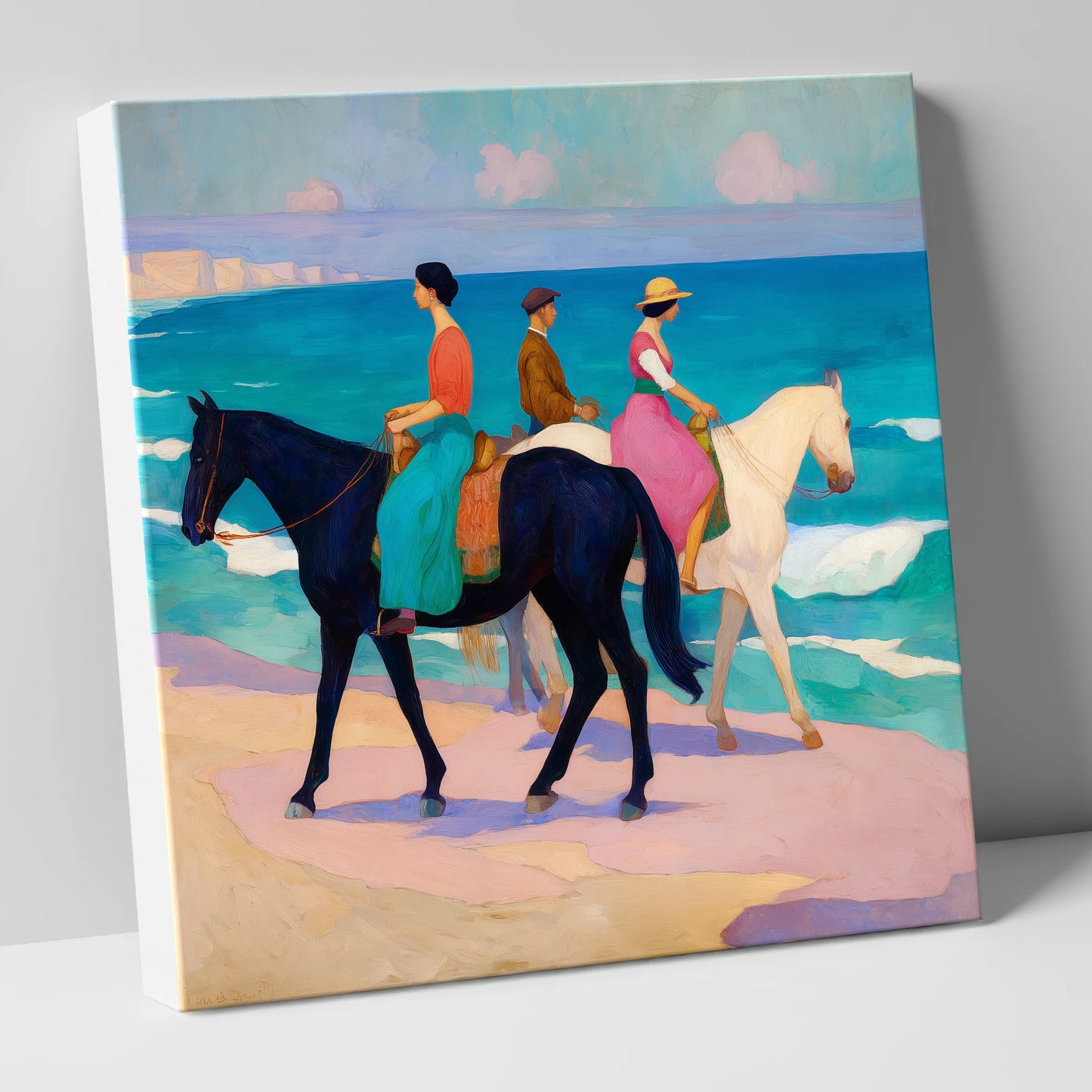 Azure Coastal Hack horse landscape canvas wall art