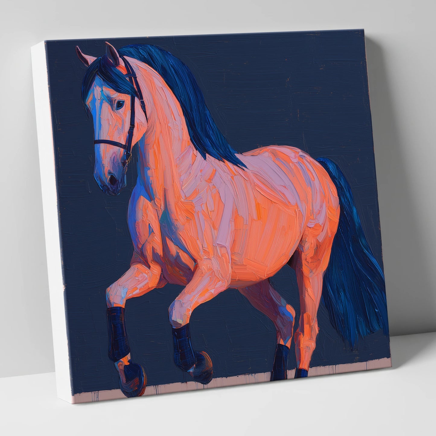 Vibrant Dressage Equine horse breed canvas wall art