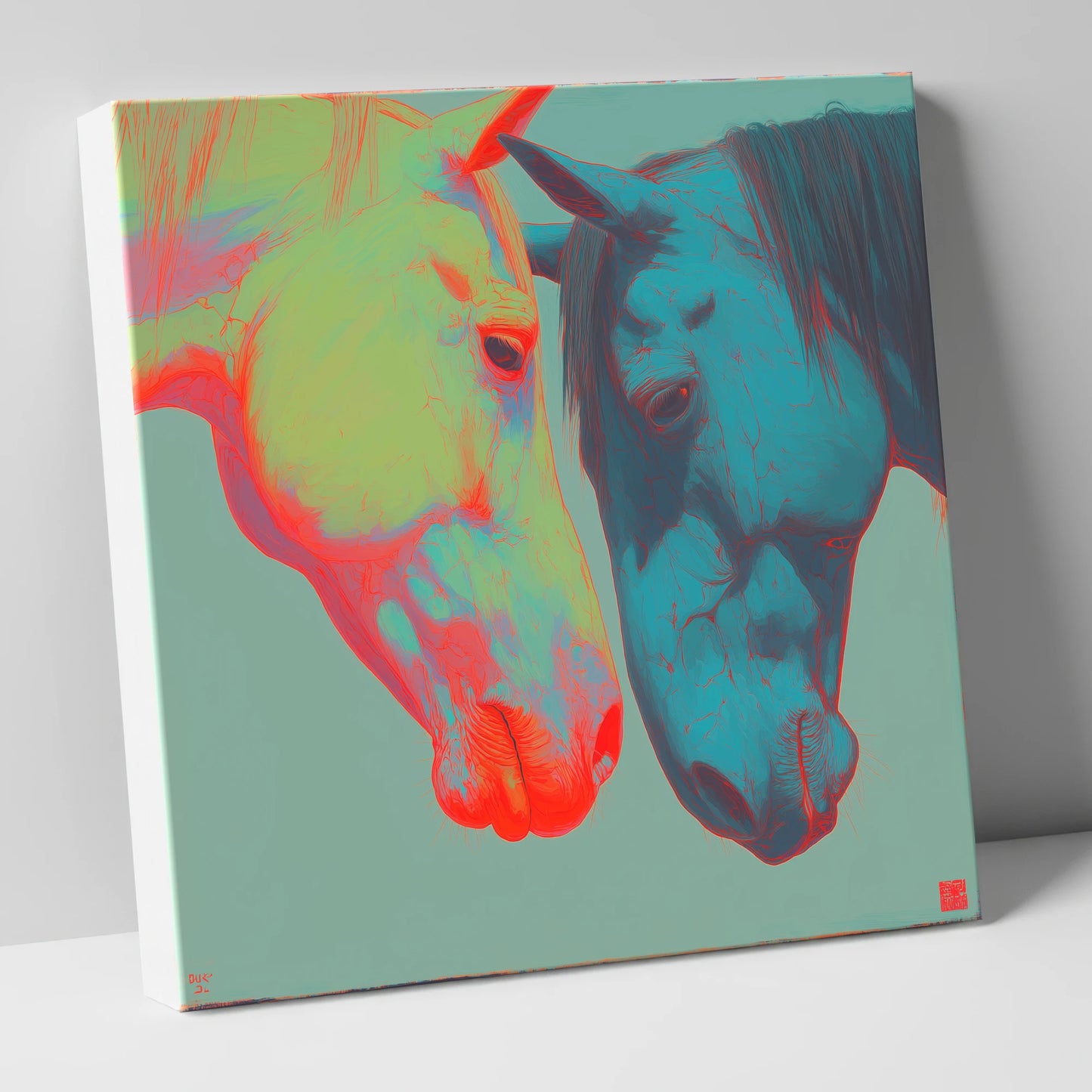 Vivid Connection horse portrait canvas wall art
