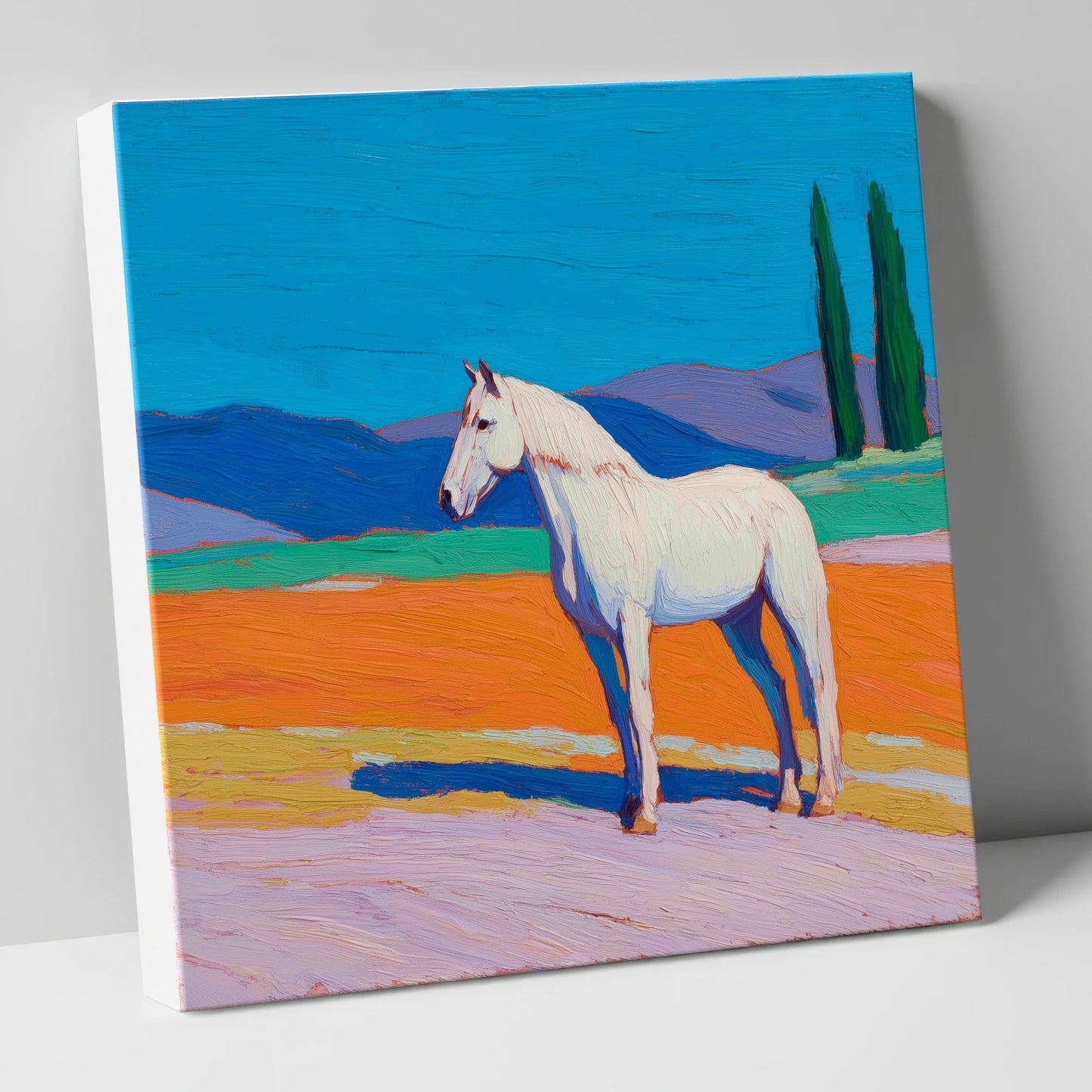 Radiant White Equine horse breed canvas wall art
