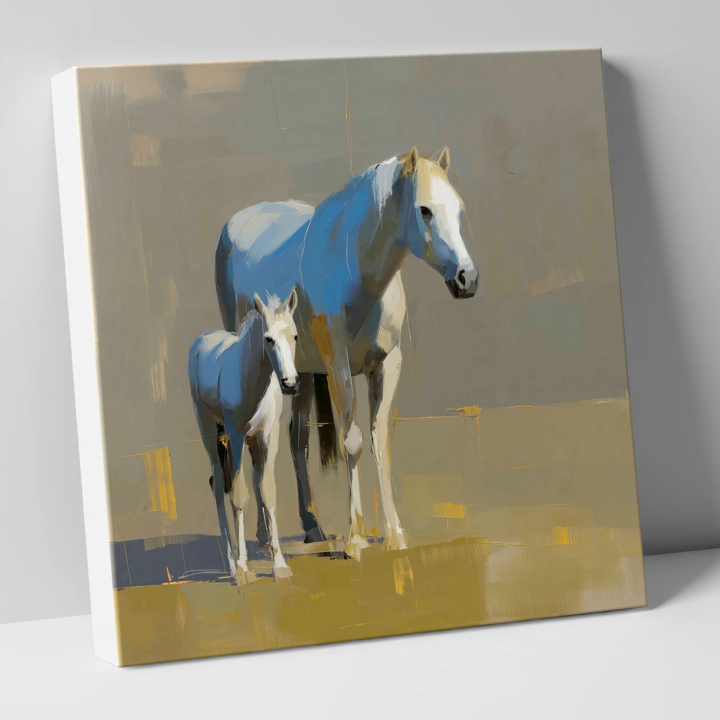 A Mother’s Quiet Watch mare & foal canvas wall art