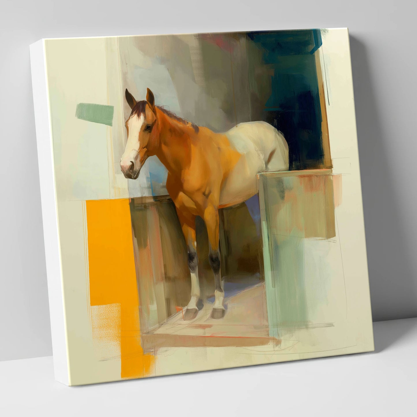 Vibrant Stable Doorway horse stable canvas wall art