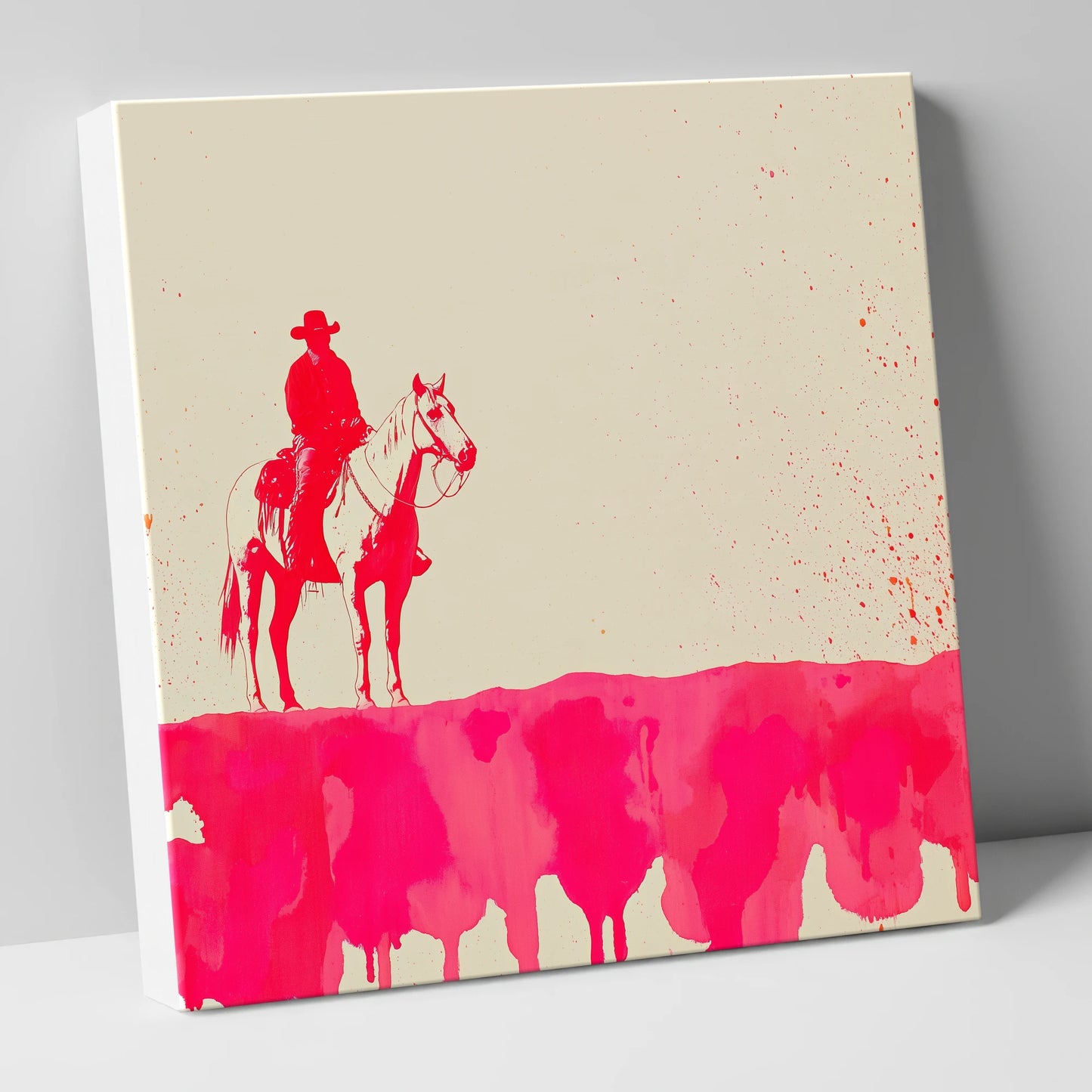 Crimson Frontier western horse canvas wall art