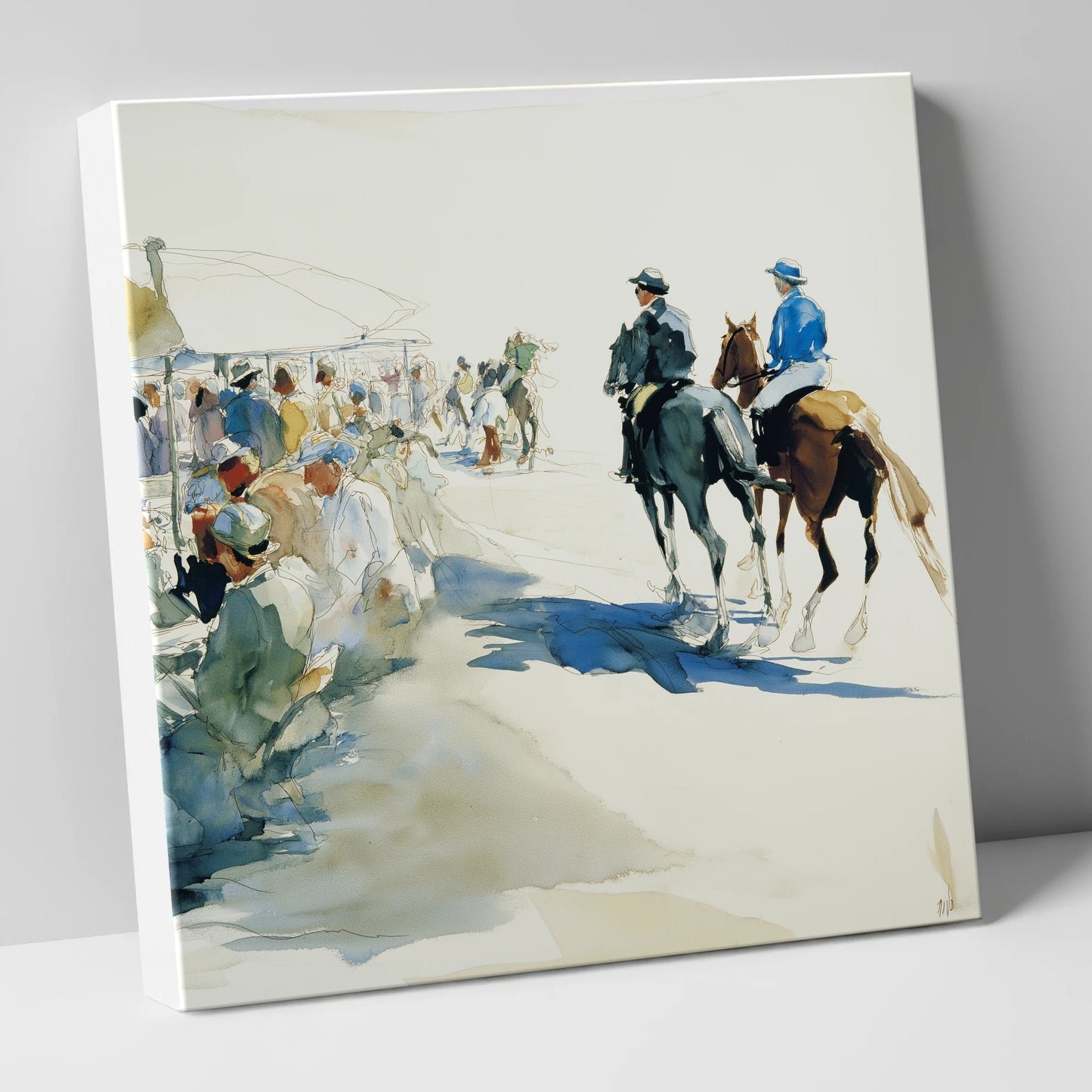 Leaving the Paddock racing horse canvas wall art