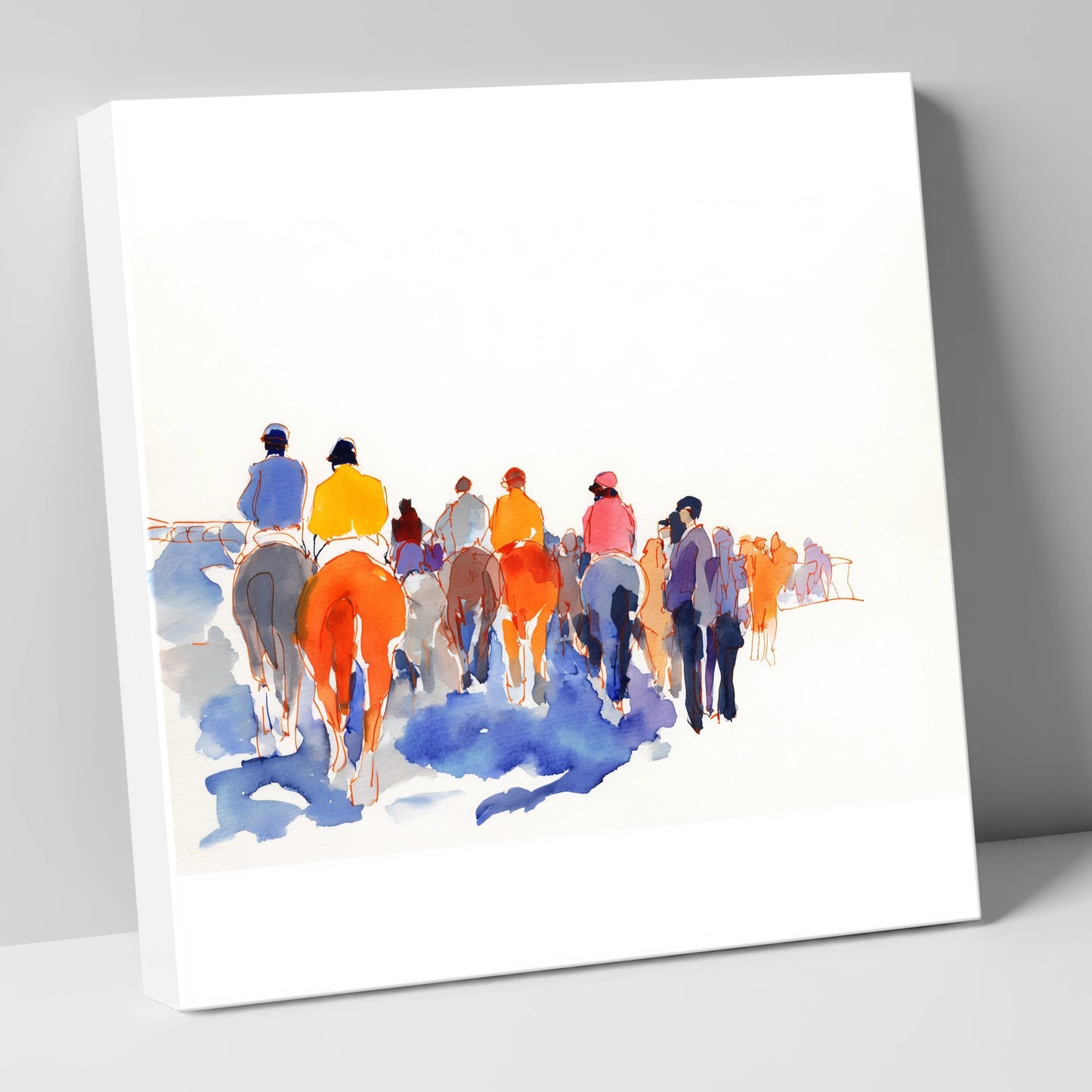 Heading to the Post racing horse canvas wall art