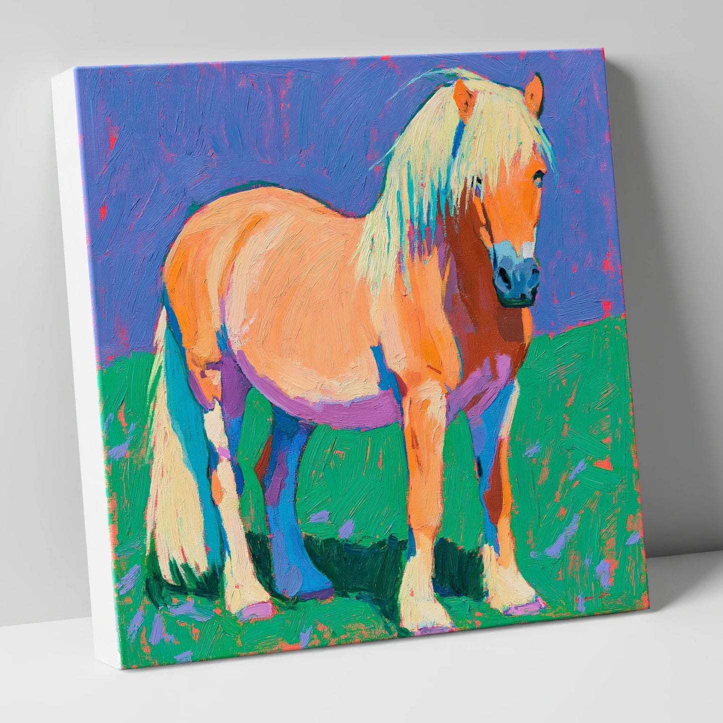 Vibrant Chestnut Pony Portrait horse breed canvas wall art