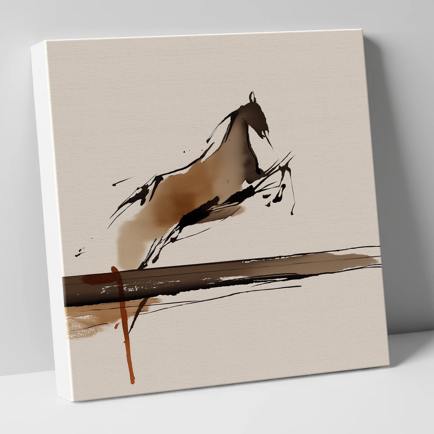 Airborne Elegance show jumping horse canvas wall art