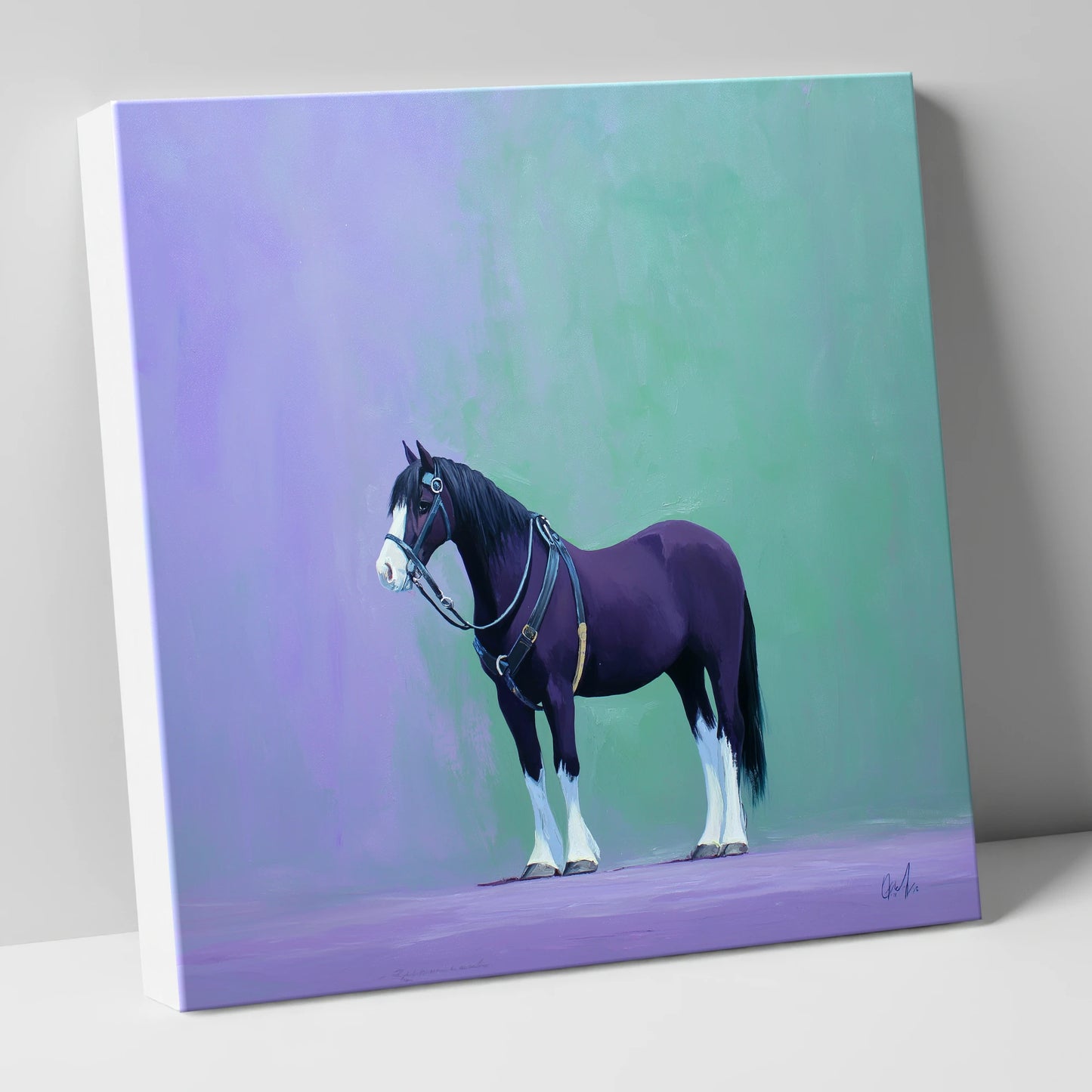 Harnessed Strength working horse canvas wall art