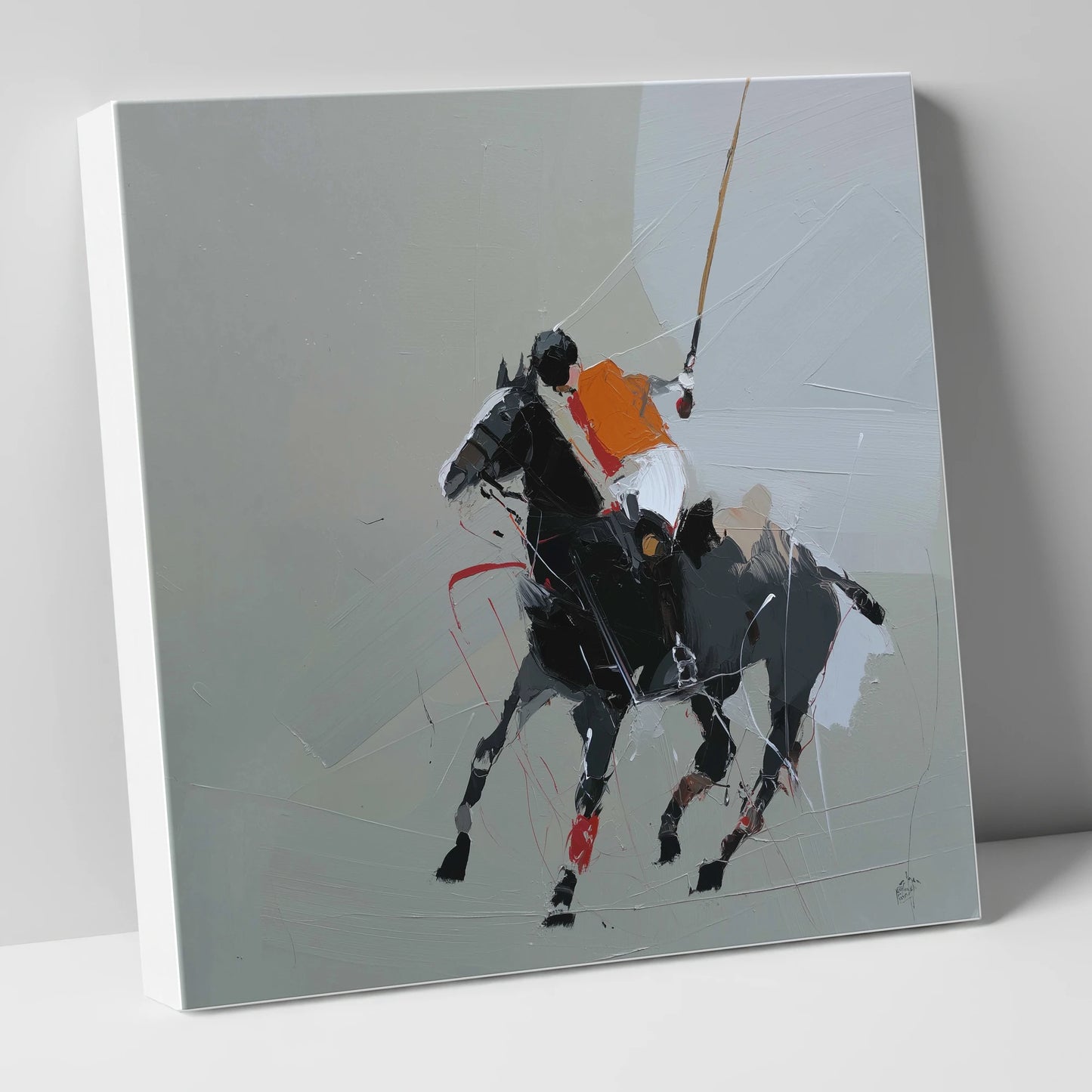 Dynamic Polo Strike polo horse canvas wall art