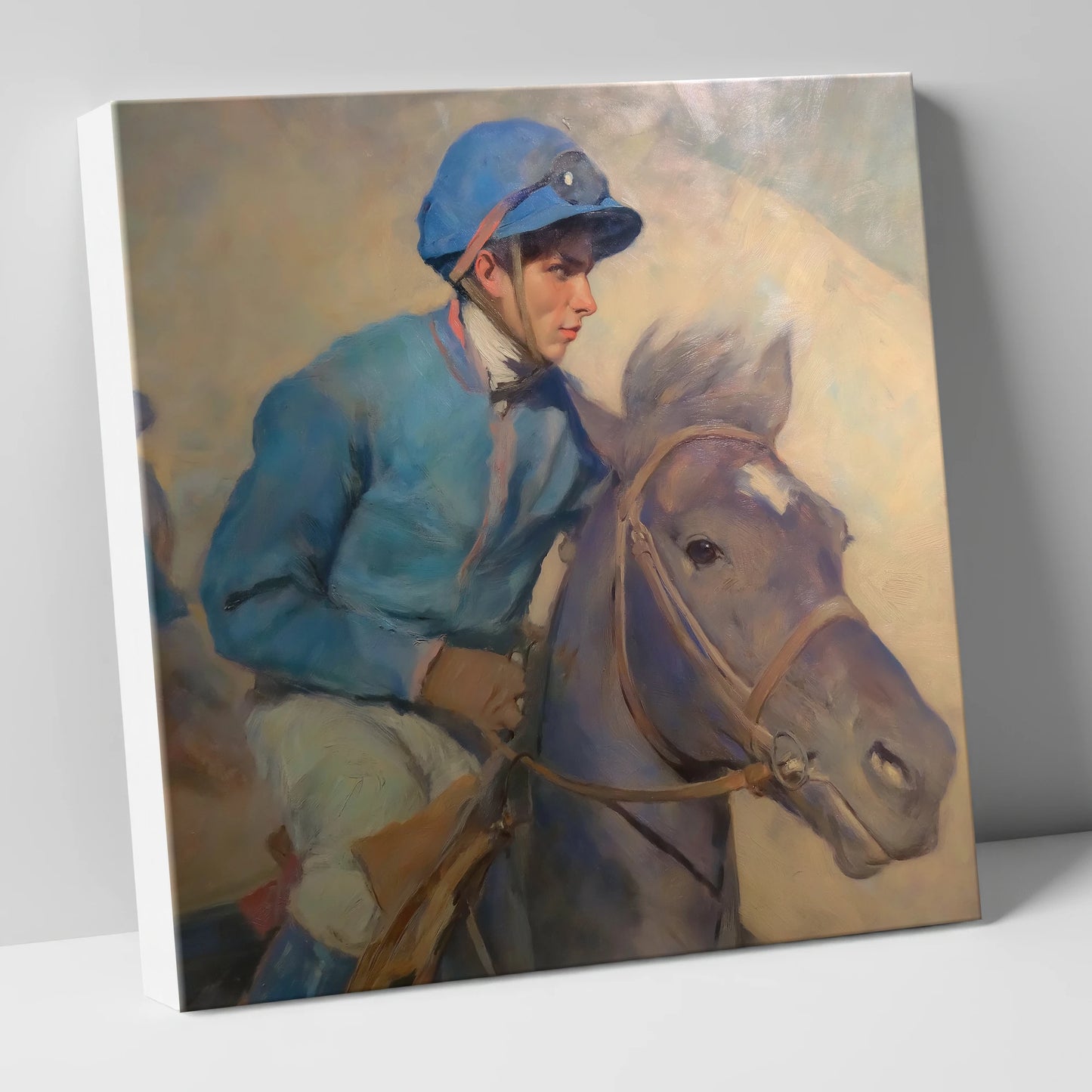 The Cerulean Silks racing horse canvas wall art