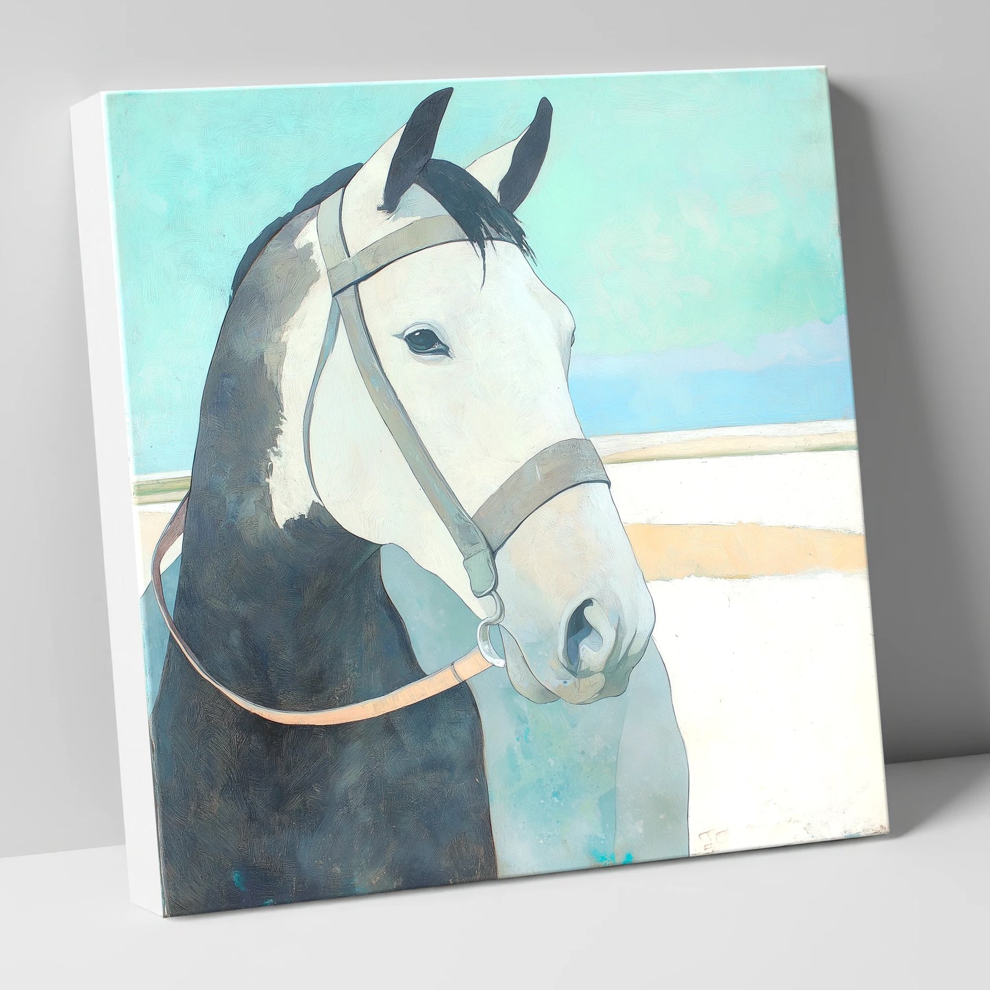 Modern Working Grey working horse canvas wall art