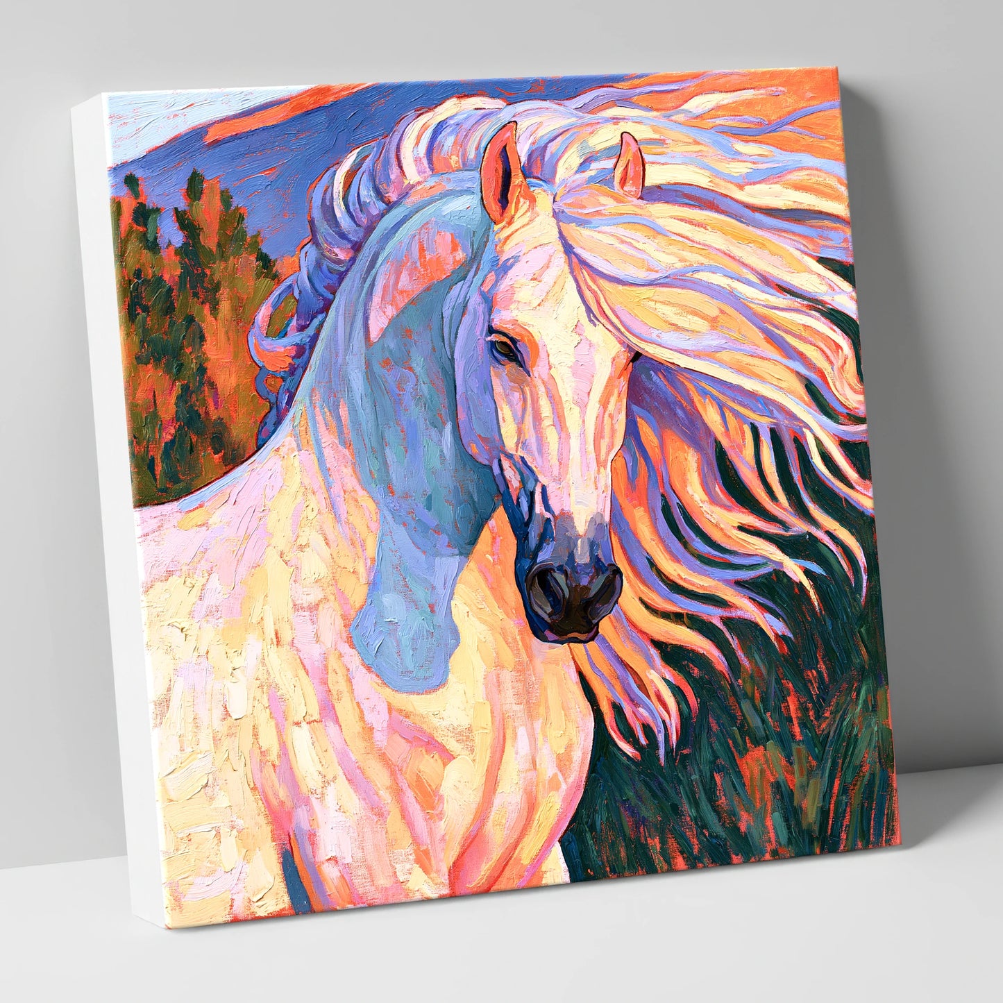 Colourful Andalusian Stallion Portrait horse breed canvas wall art