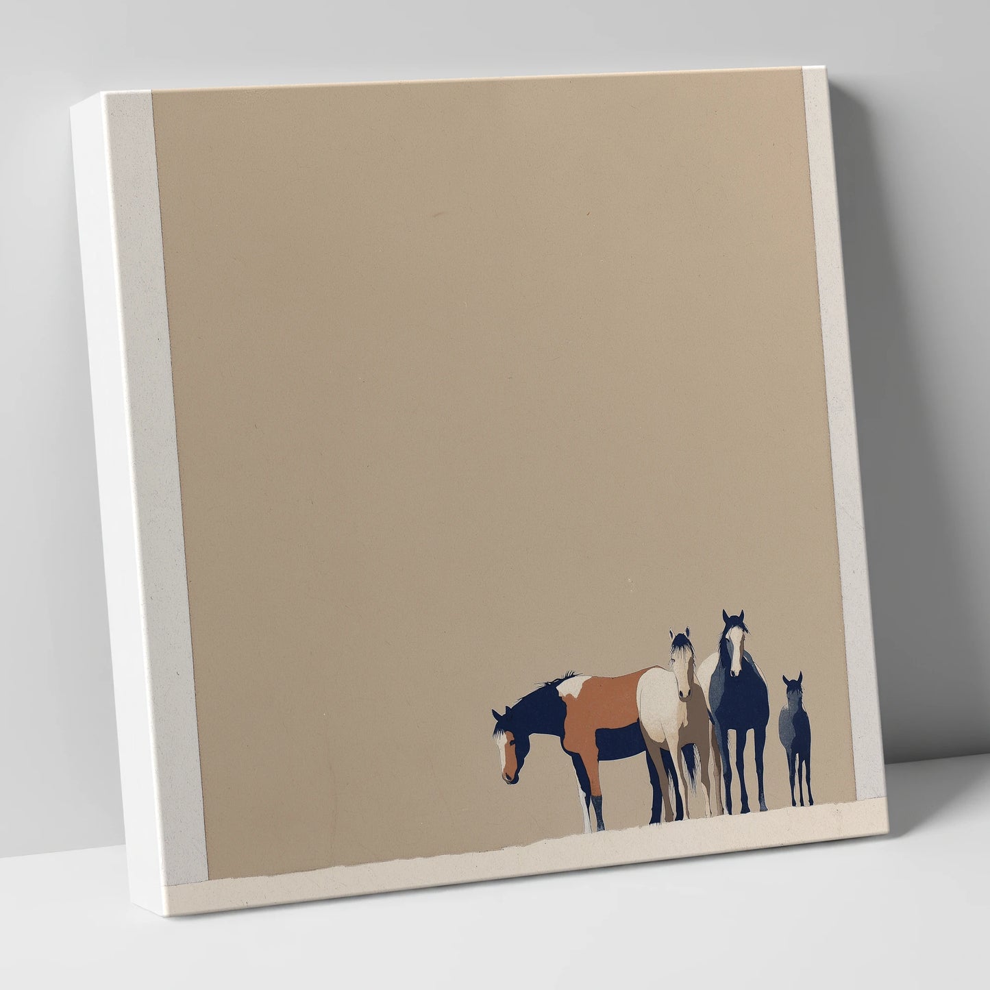 Quiet Desert Herd wild horses canvas wall art