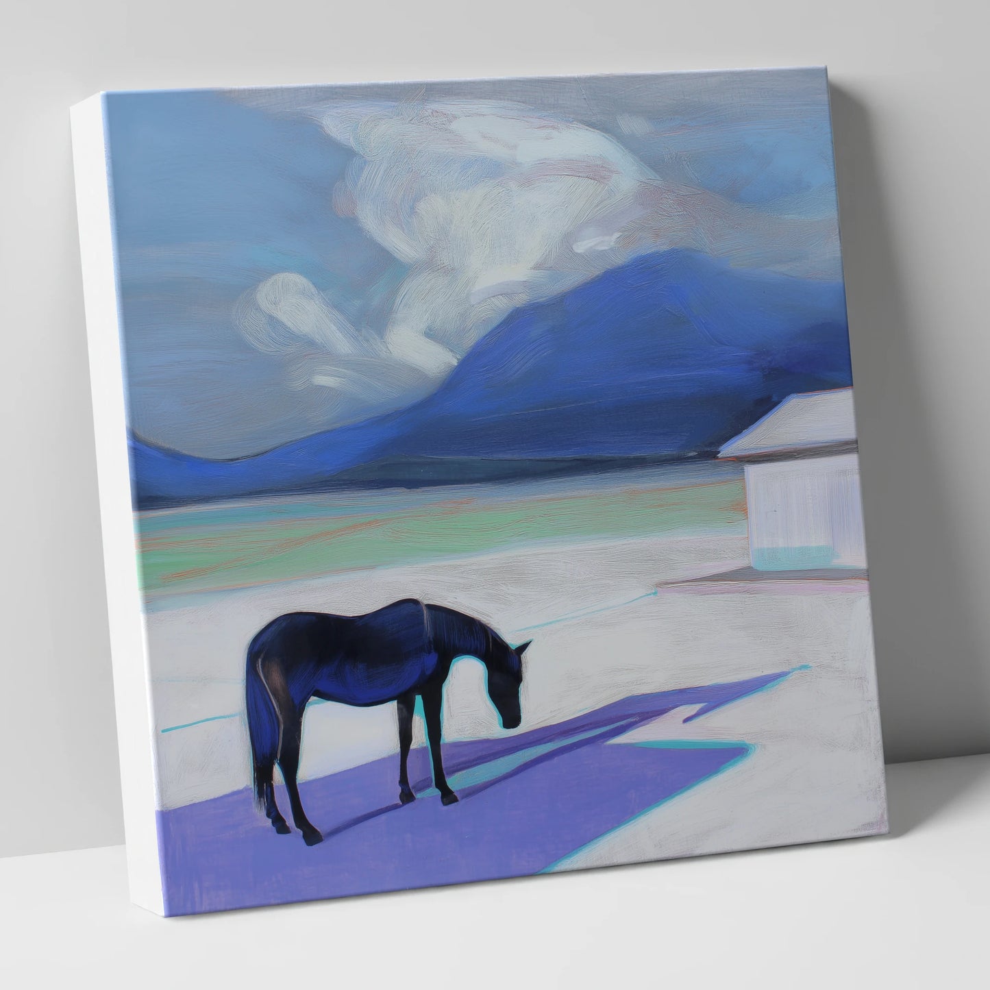 Lavender Shadows horse landscape canvas wall art