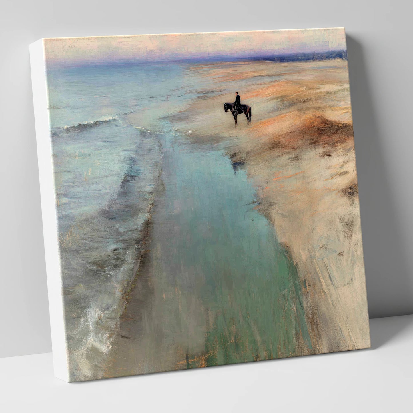 Solitude on the Sands horse landscape canvas wall art