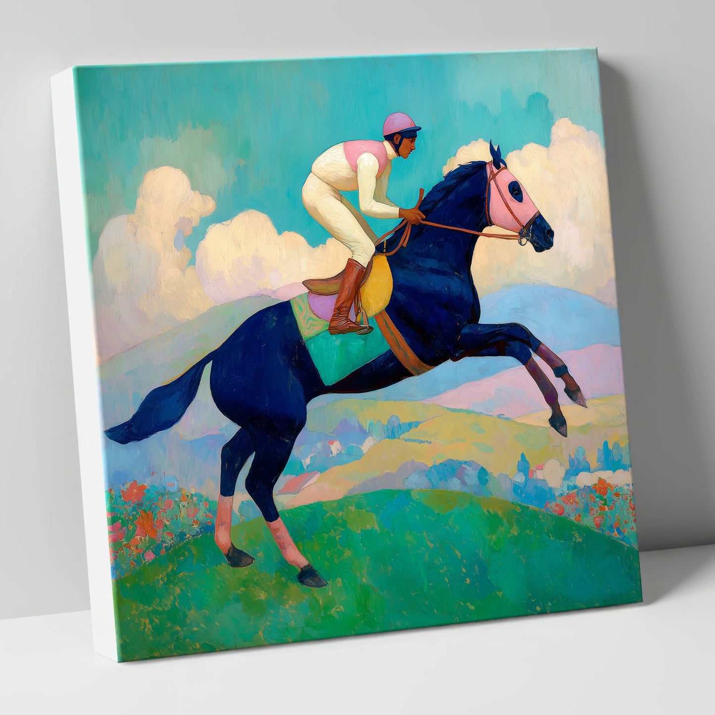 Vivid Racing Bound racing horse canvas wall art