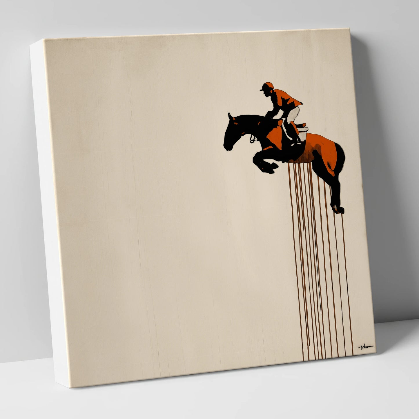 Suspended Flight show jumping horse canvas wall art