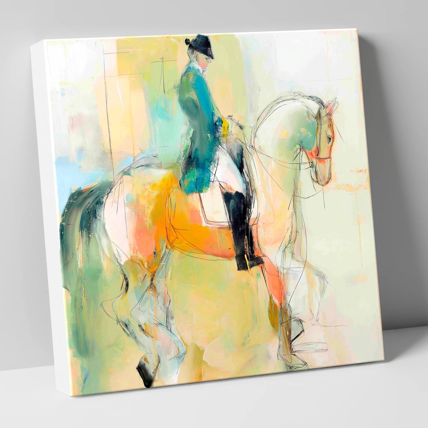 Abstract Dressage Harmony dressage horse canvas wall art